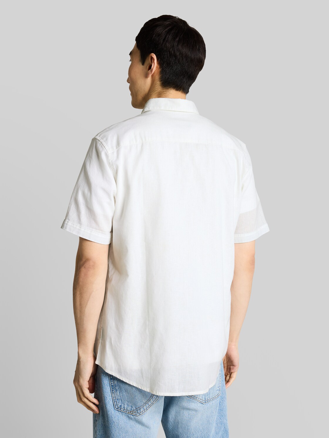  Tom Tailor Herren Regular Fit Kurzarmhemd Mit Leinenanteil, Weiß, Uni, Gr. Xxl 