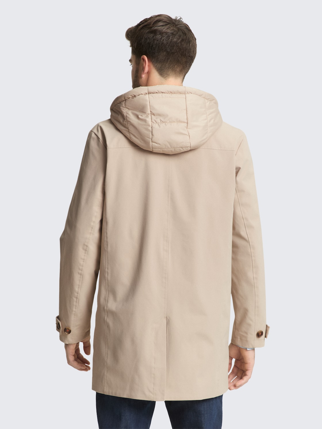 Thumbnail - TOM TAILOR Herren 2-in-1 Mantel mit herausnehmbarem Einsatz, braun, Uni, Gr. S