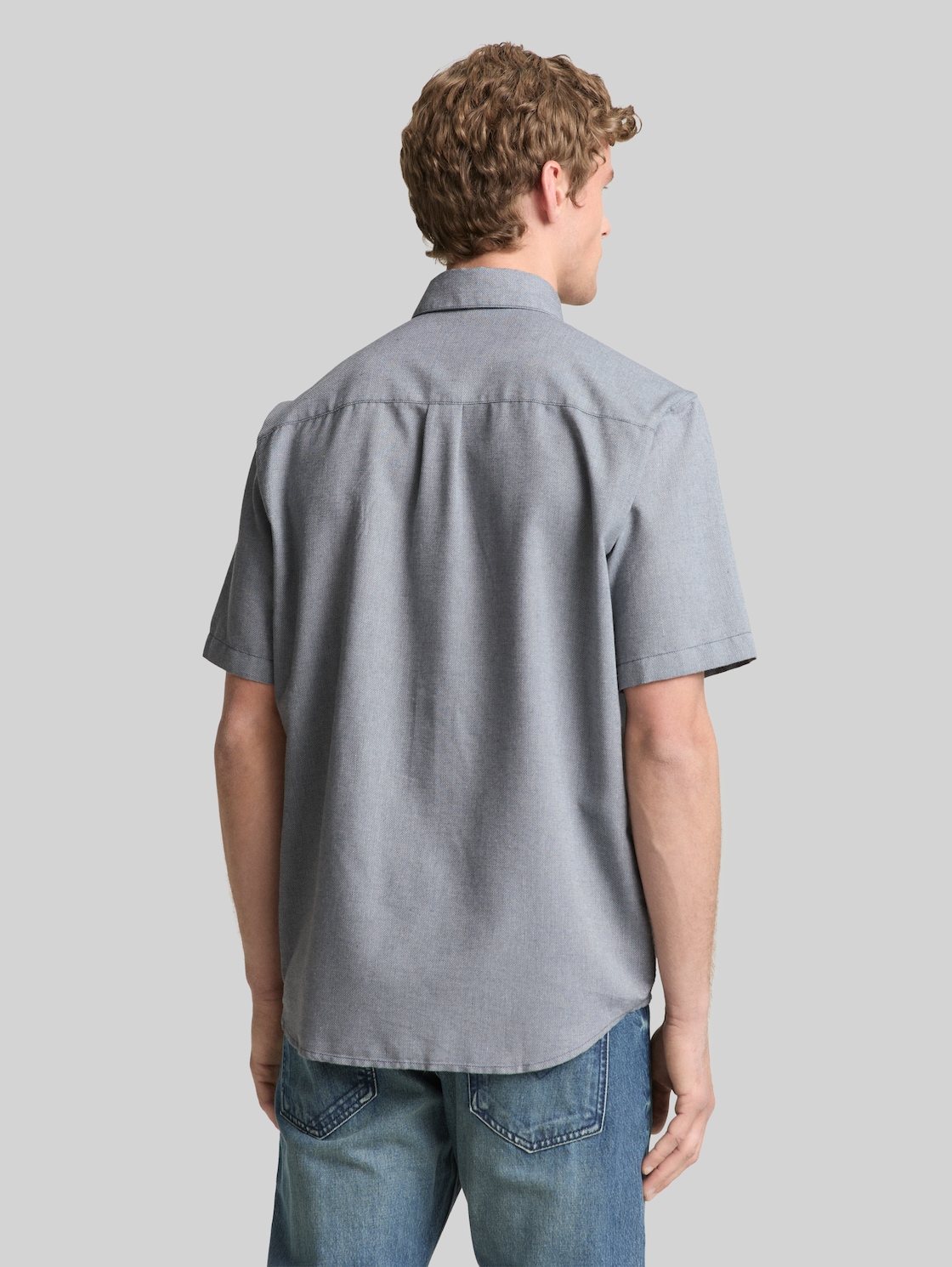  Tom Tailor Denim Herren Relaxed Fit Kurzarmhemd Mit Brusttasche, Grau, Uni, Gr. Xxl 