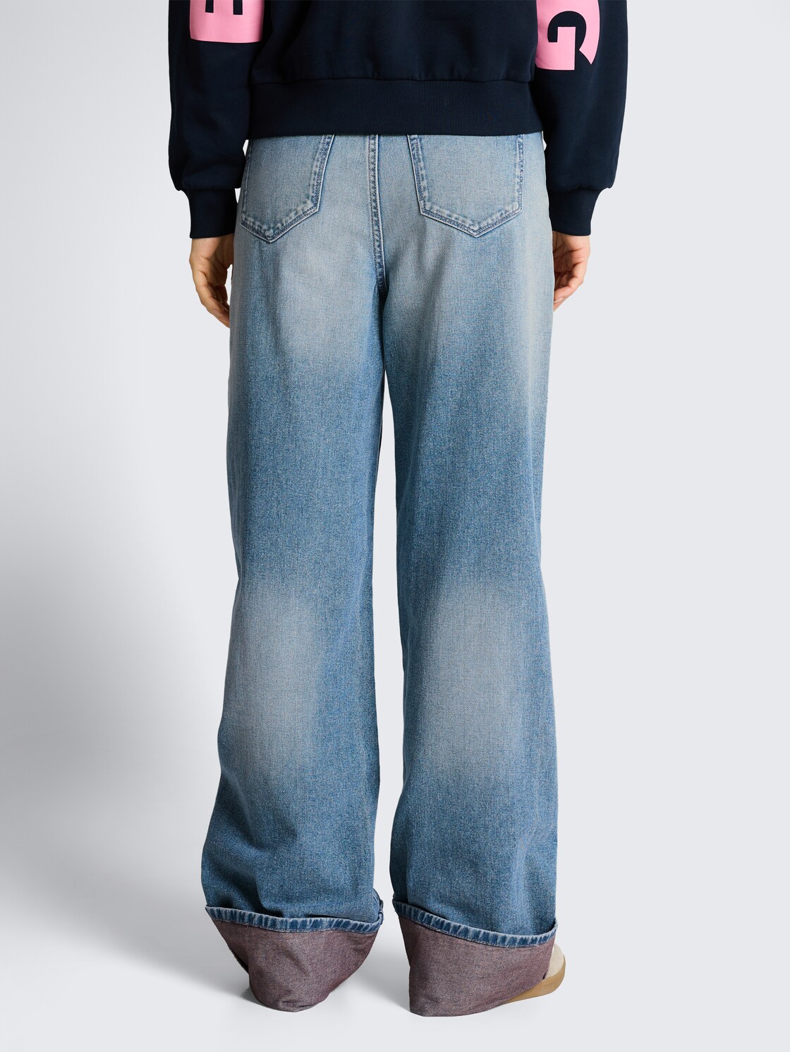 Thumbnail - TOM TAILOR DENIM Damen TTLINOU WIDE Jeans mit Turn-Up, blau, Uni, Gr. L/32