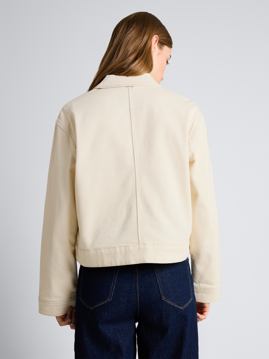 Thumbnail - TOM TAILOR DENIM Damen Jeansjacke mit aufgesetzten Taschen, weiß, Uni, Gr. S