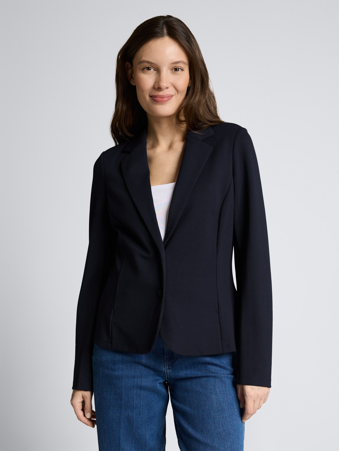 Thumbnail - TOM TAILOR Damen Slim Fit Blazer mit Eingriffstaschen, blau, Uni, Gr. XXXL