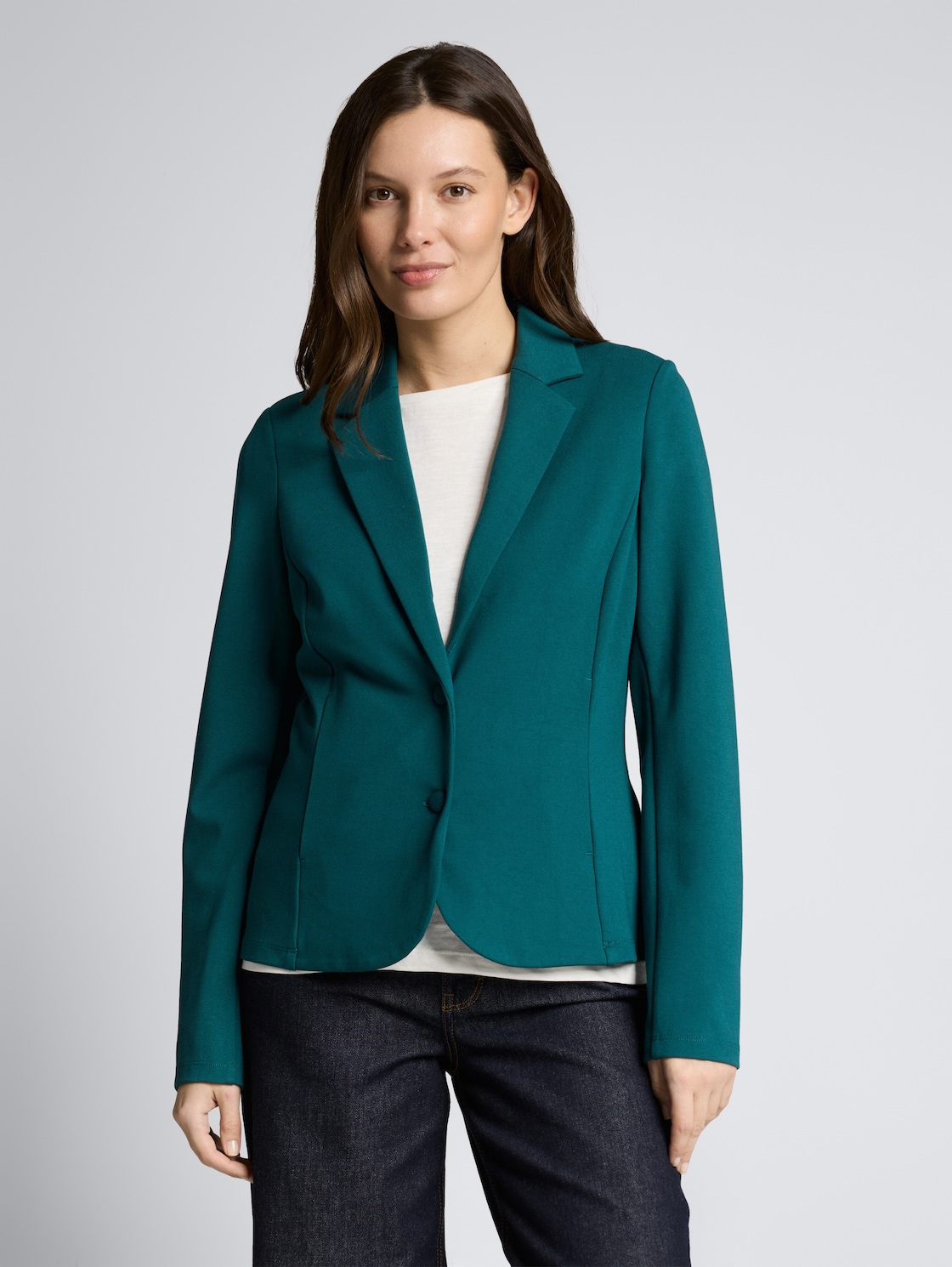 Thumbnail - TOM TAILOR Damen Slim Fit Blazer mit Eingriffstaschen, grün, Uni, Gr. XL