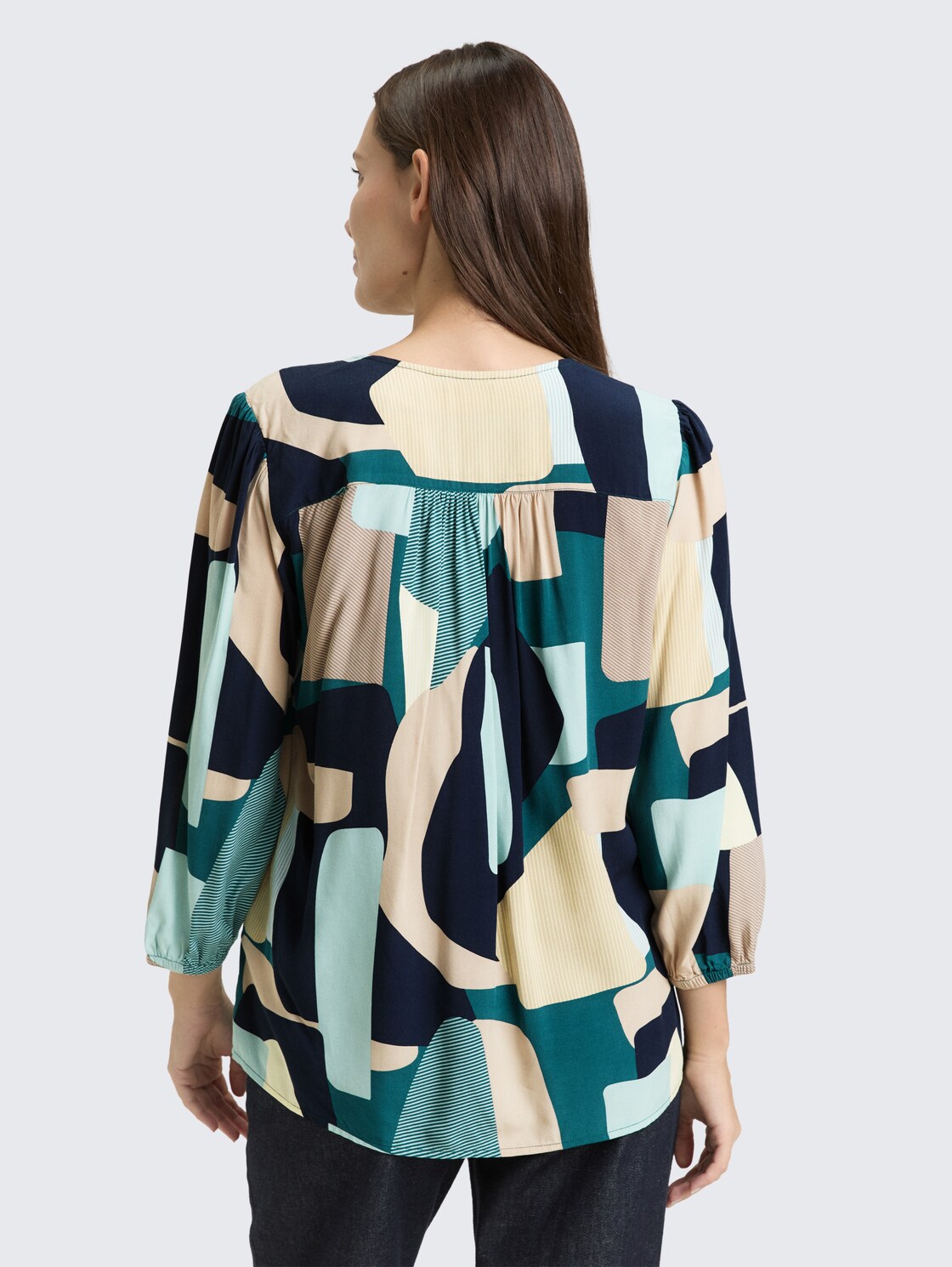 Thumbnail - TOM TAILOR Damen Bluse aus Viskose, grün, Gemustert, Gr. 40