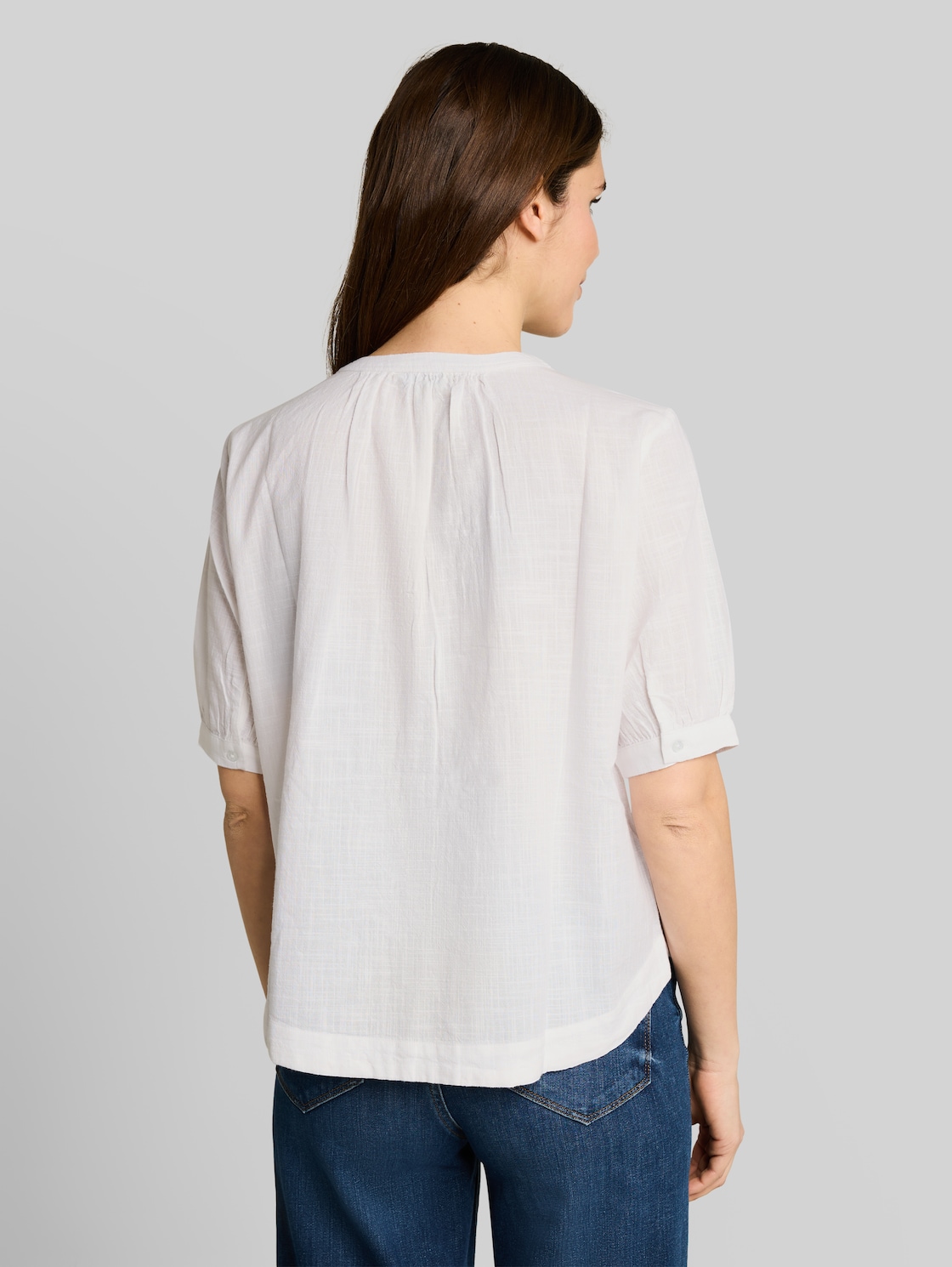  Tom Tailor Damen Bluse Aus Baumwolle, Weiß, Uni, Gr. 36 