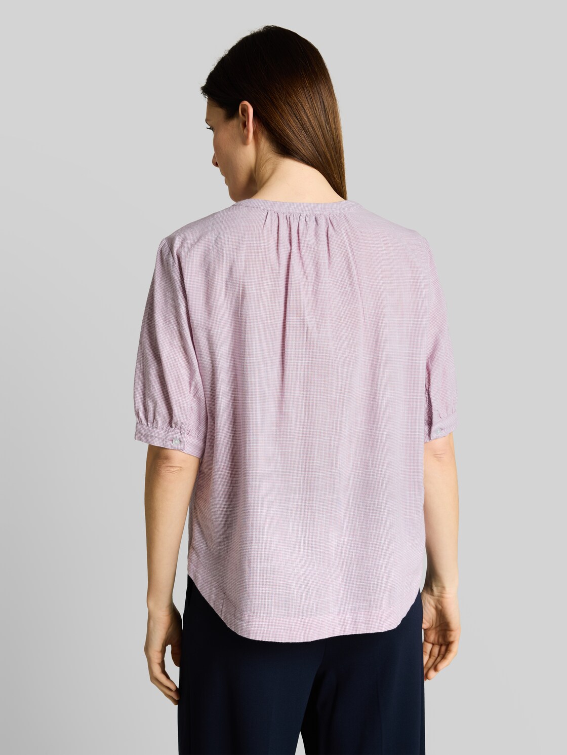  Tom Tailor Damen Bluse Aus Baumwolle, Rosa, Uni, Gr. 46 