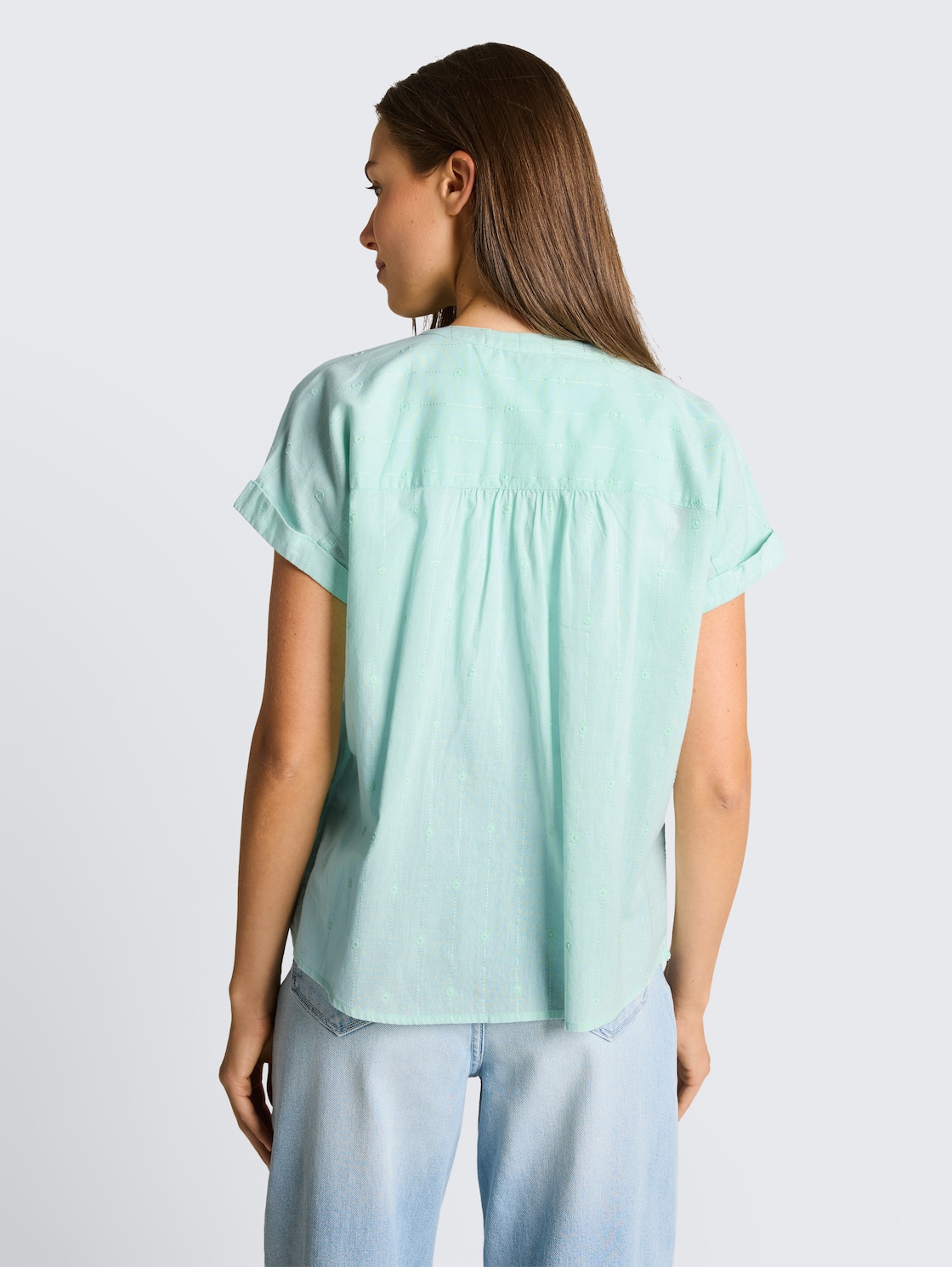 Thumbnail - TOM TAILOR Damen Loose Fit Bluse, blau, Uni, Gr. 46
