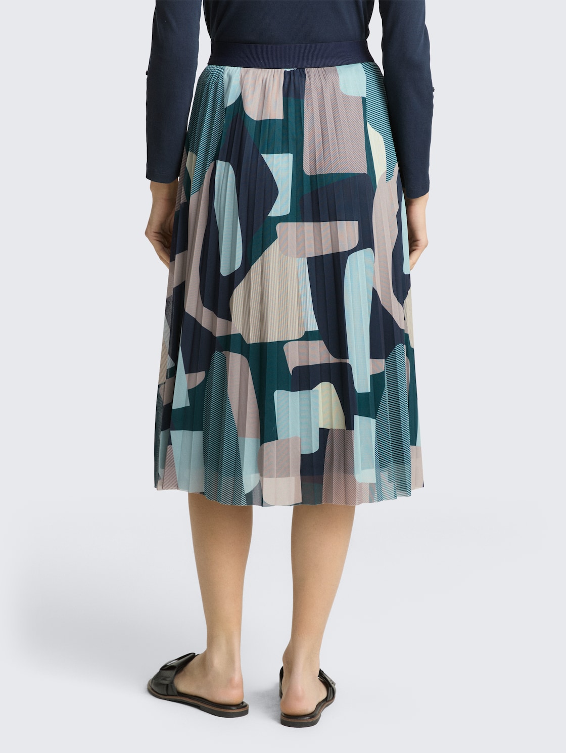 Thumbnail - TOM TAILOR Damen Midi-Meshrock mit Muster, grün, Gemustert, Gr. 34