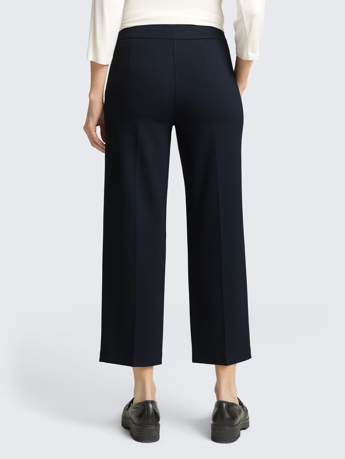Thumbnail - TOM TAILOR Damen TTMIA STRAIGHT Cropped Hose, blau, Uni, Gr. 36/28