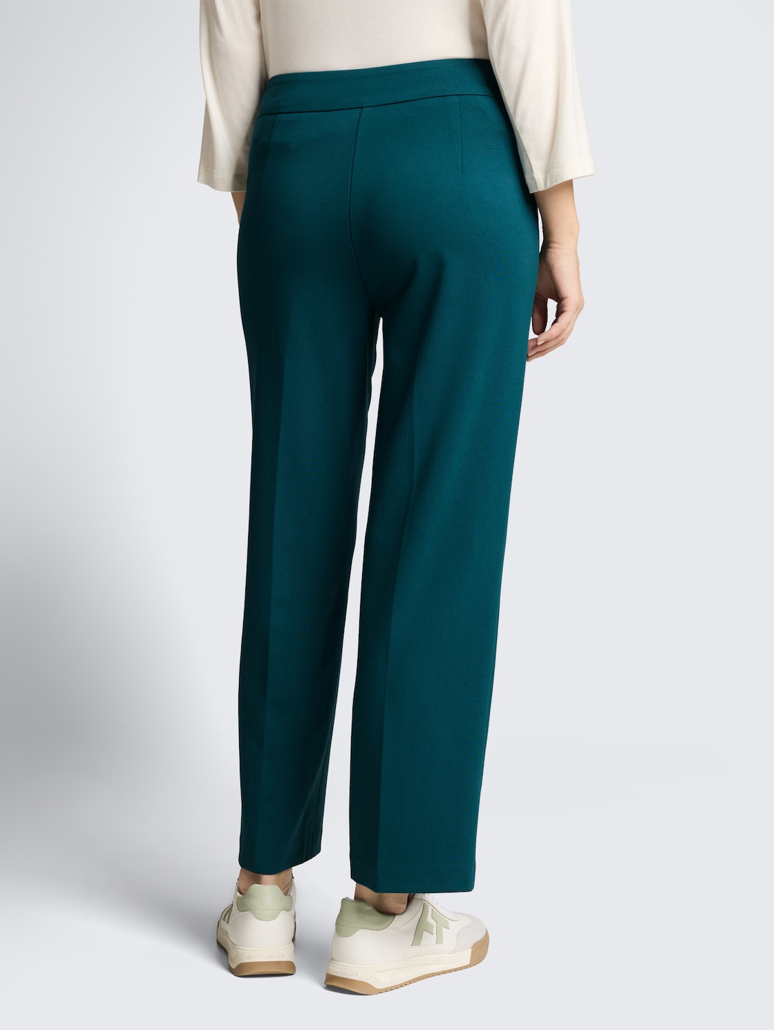 Thumbnail - TOM TAILOR Damen TTMIA STRAIGHT Cropped Hose, grün, Uni, Gr. 42/28