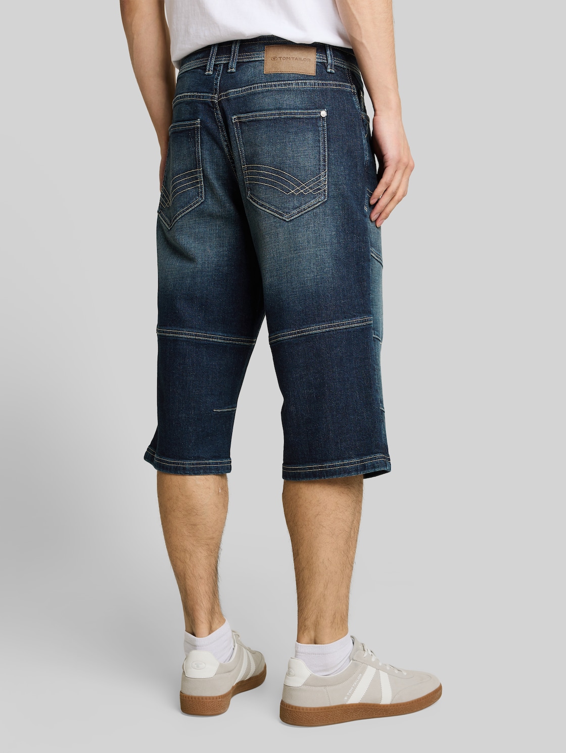  Tom Tailor Herren Ttmorris Relaxed Overknee Jeans Shorts Mit Stretch, Weiß, Uni, Gr. 28 