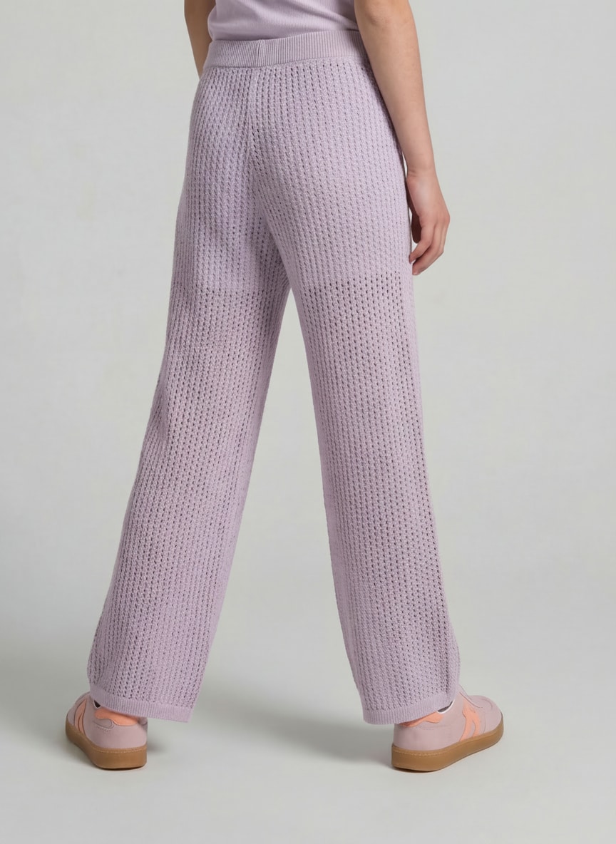  Tom Tailor Mädchen Wide Leg Strickhose, Lila, Uni, Gr. 152 