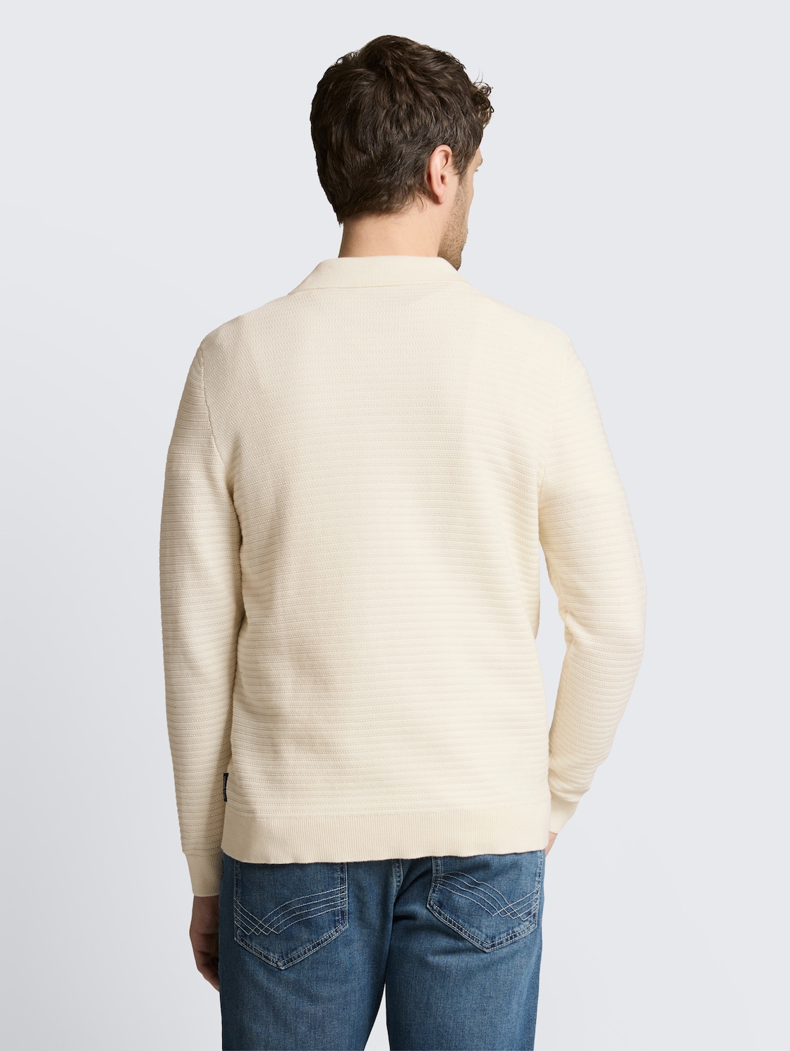 Thumbnail - TOM TAILOR Herren Strickpullover mit Polokragen, braun, Uni, Gr. S