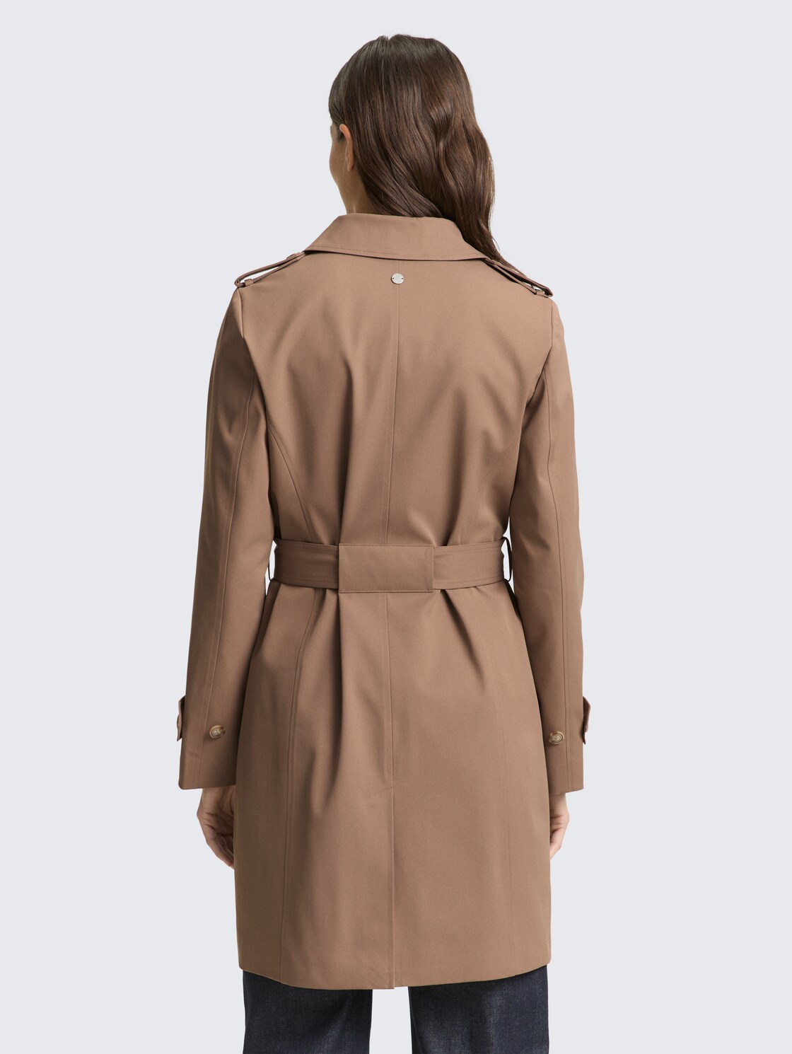 Thumbnail - TOM TAILOR Damen Trenchcoat aus wasserabweisendem Material, braun, Uni, Gr. XL