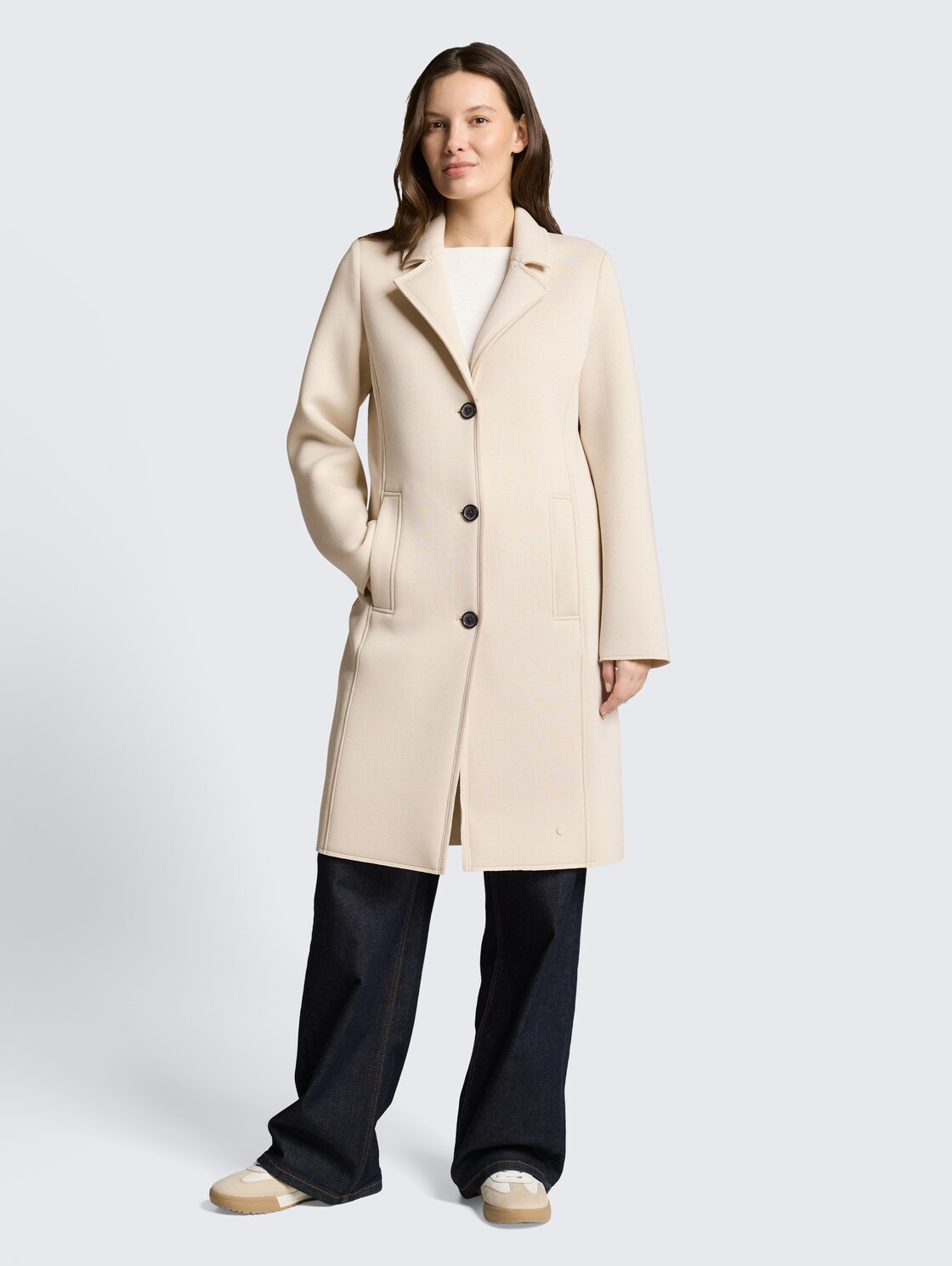 Thumbnail - TOM TAILOR Damen Scuba Mantel mit Eingriffstaschen, braun, Uni, Gr. S