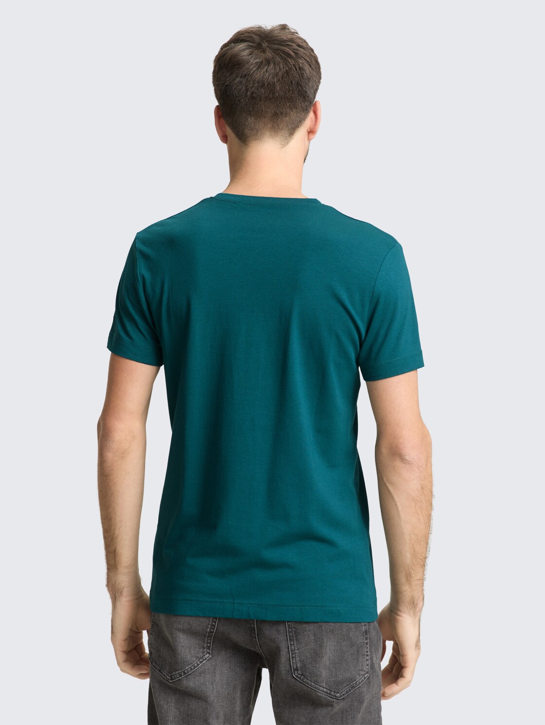 Thumbnail - TOM TAILOR Herren Basic Fitted T-Shirt, grün, Uni, Gr. M