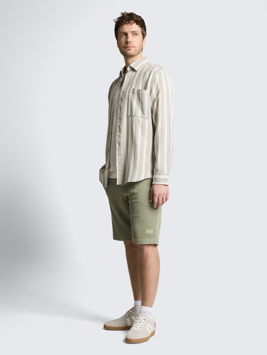 Thumbnail - TOM TAILOR Herren Shorts mit Waffelstruktur, grün, Uni, Gr. XXL