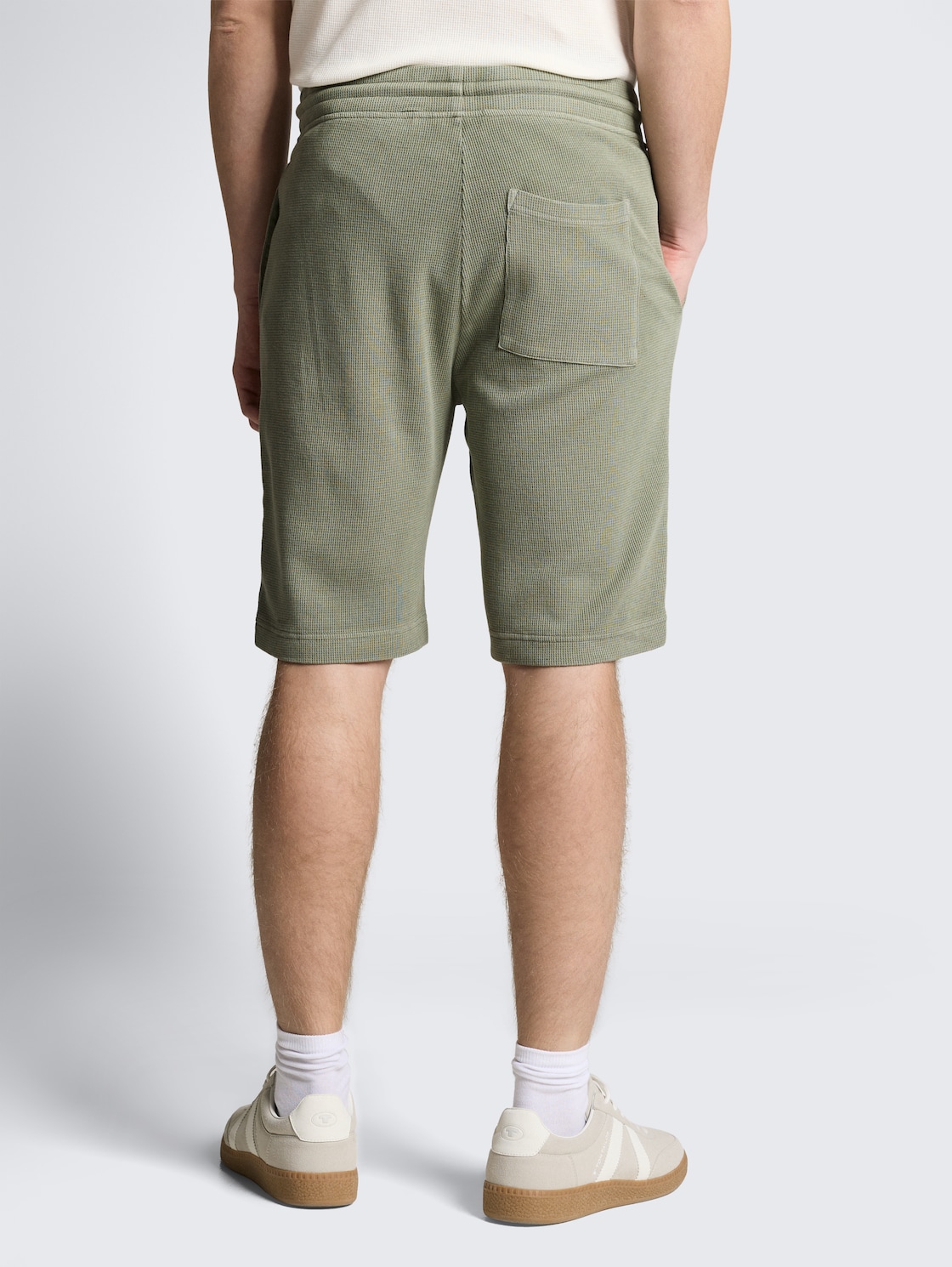 Thumbnail - TOM TAILOR Herren Shorts mit Waffelstruktur, grün, Uni, Gr. XXL
