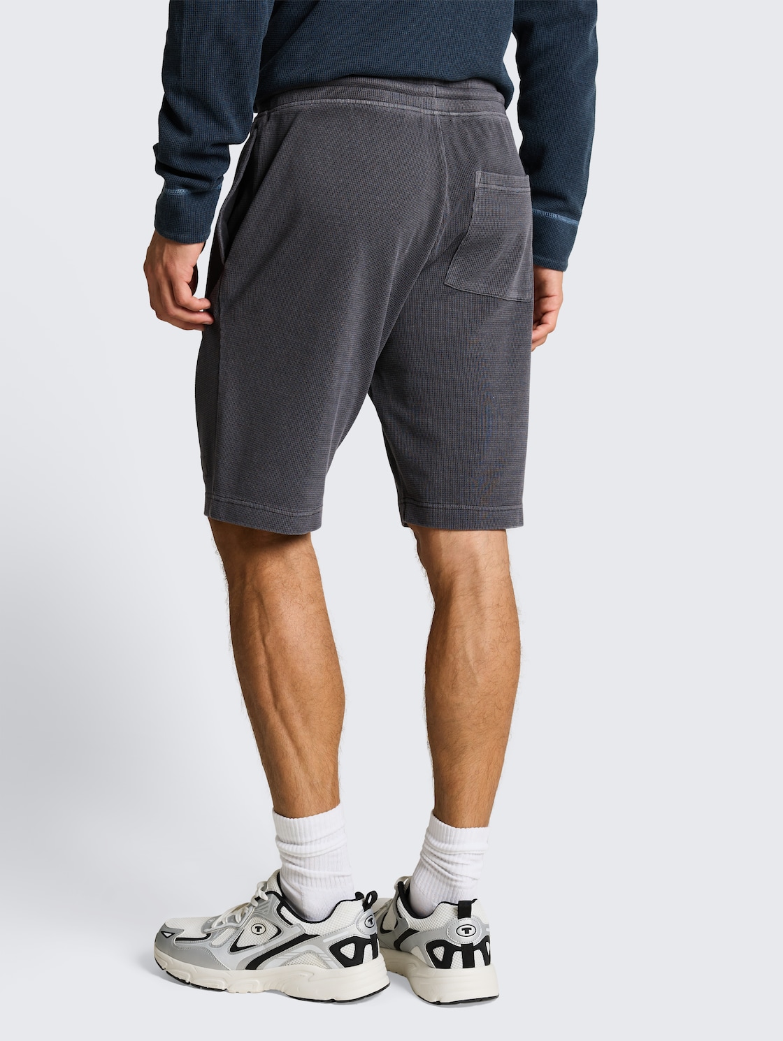 Thumbnail - TOM TAILOR Herren Shorts mit Waffelstruktur, schwarz, Uni, Gr. XL