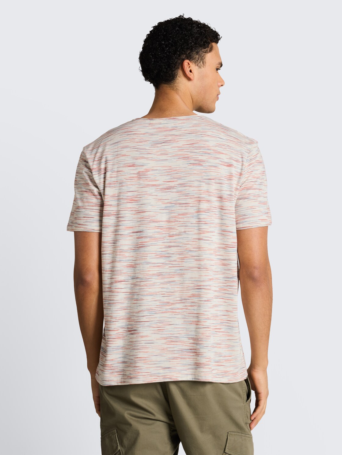 Thumbnail - TOM TAILOR Herren T-Shirt in Melange-Optik, weiß, Meliert, Gr. XL