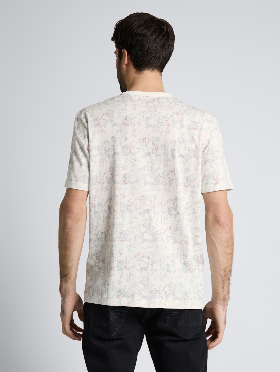 Thumbnail - TOM TAILOR Herren T-Shirt mit Muster, weiß, Gemustert, Gr. XXXL