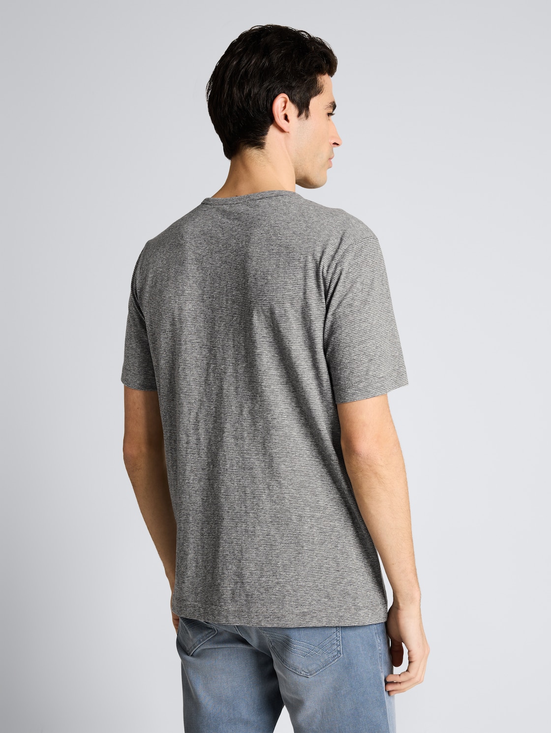 Thumbnail - TOM TAILOR Herren Henley T-Shirt mit feinem Streifenmuster, weiß, Gestreift, Gr. XXXL