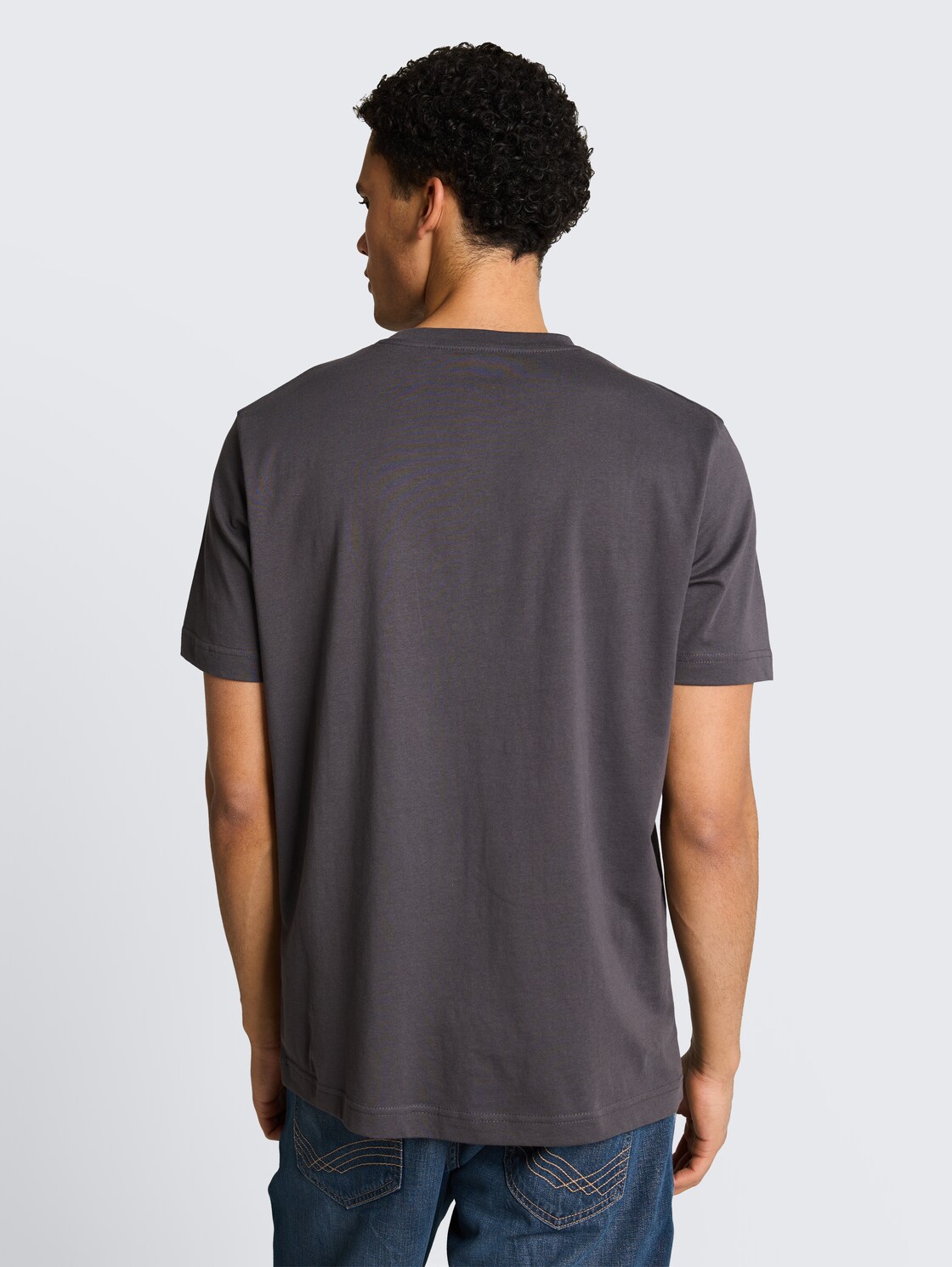 Thumbnail - TOM TAILOR Herren T-Shirt mit Print, schwarz, Uni, Gr. XL