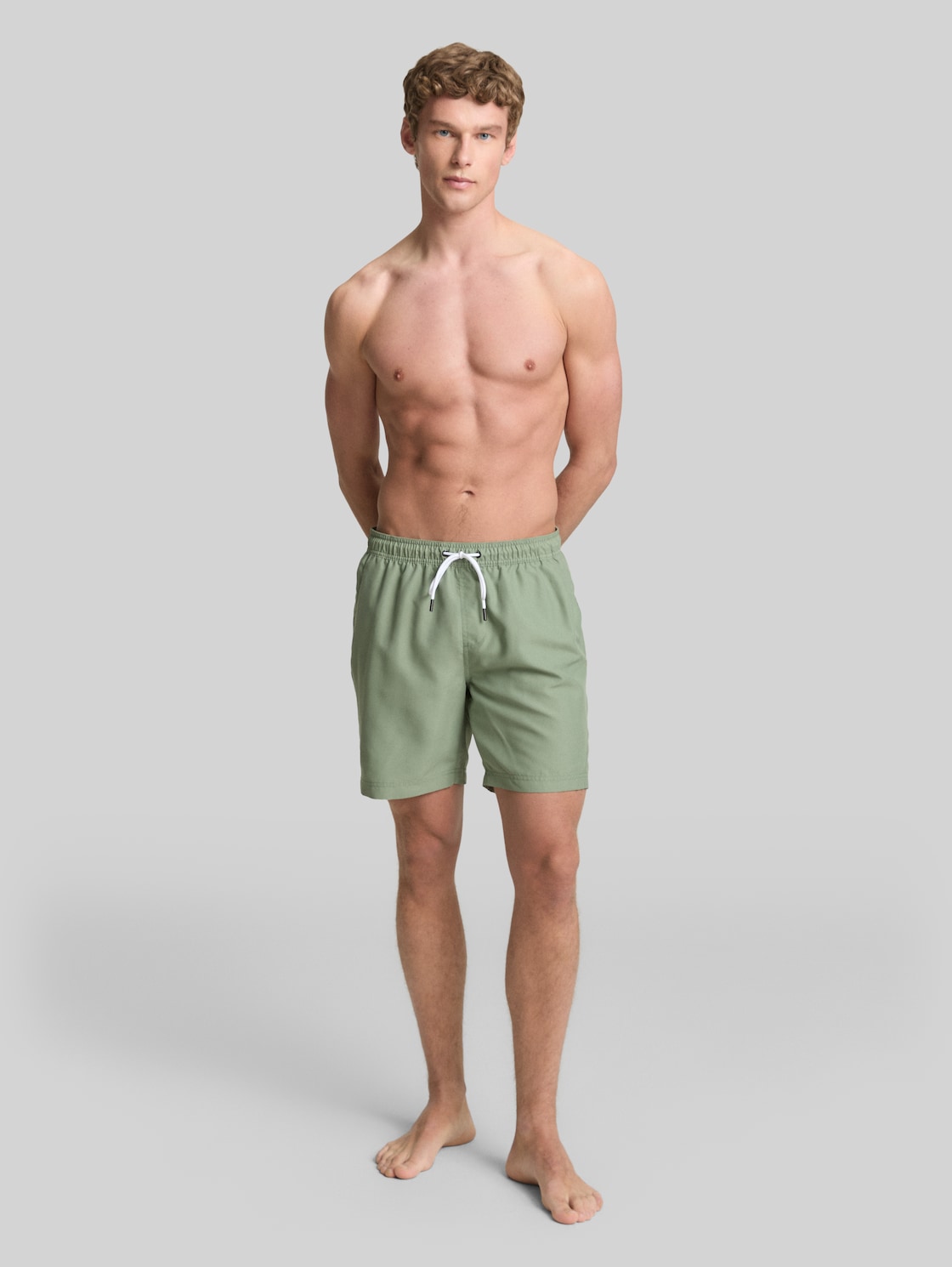  Tom Tailor Denim Herren Basic Badeshorts, Grün, Uni, Gr. Xxl 