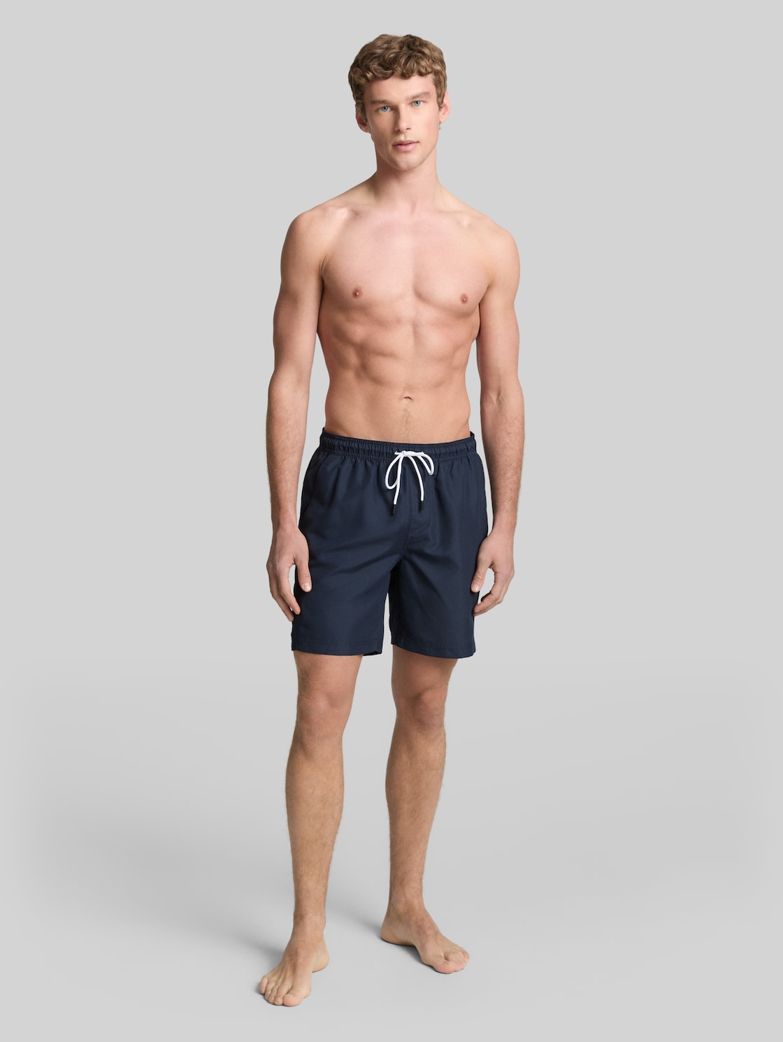  Tom Tailor Denim Herren Basic Badeshorts, Blau, Uni, Gr. S 