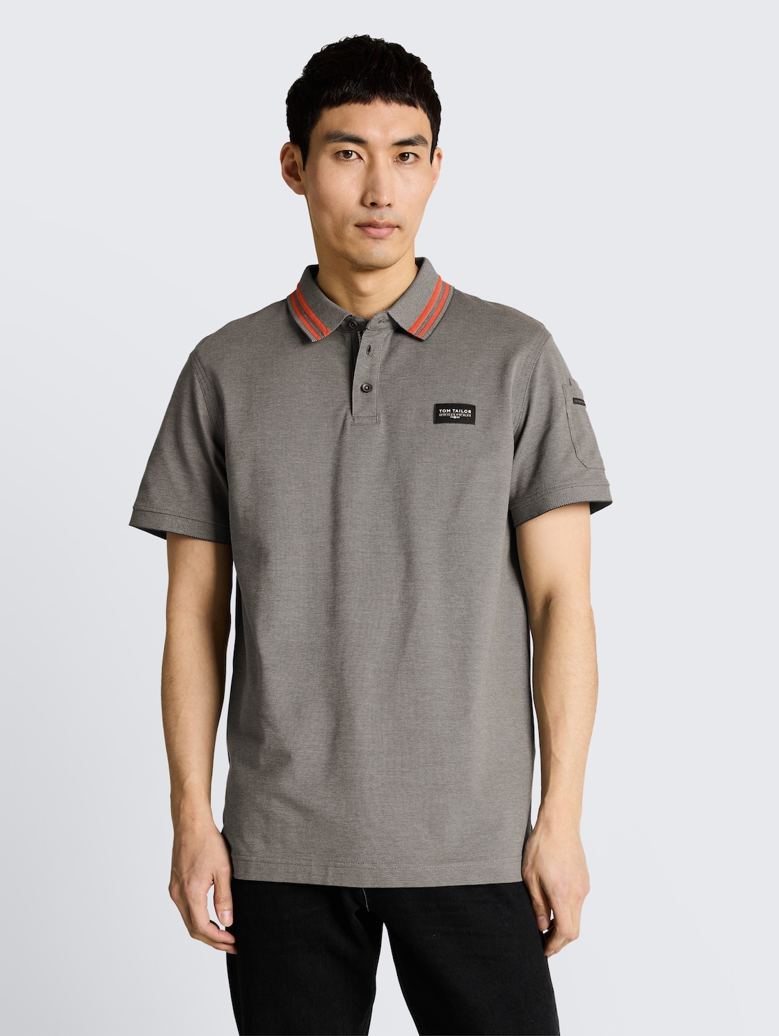 Thumbnail - TOM TAILOR Herren Poloshirt mit Ärmeltasche, grün, Meliert, Gr. M