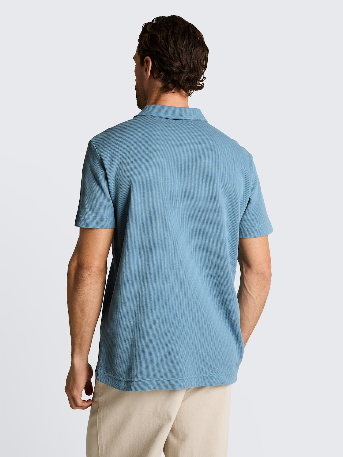 Thumbnail - TOM TAILOR Herren Resort Poloshirt im Used-Look, blau, Uni, Gr. M