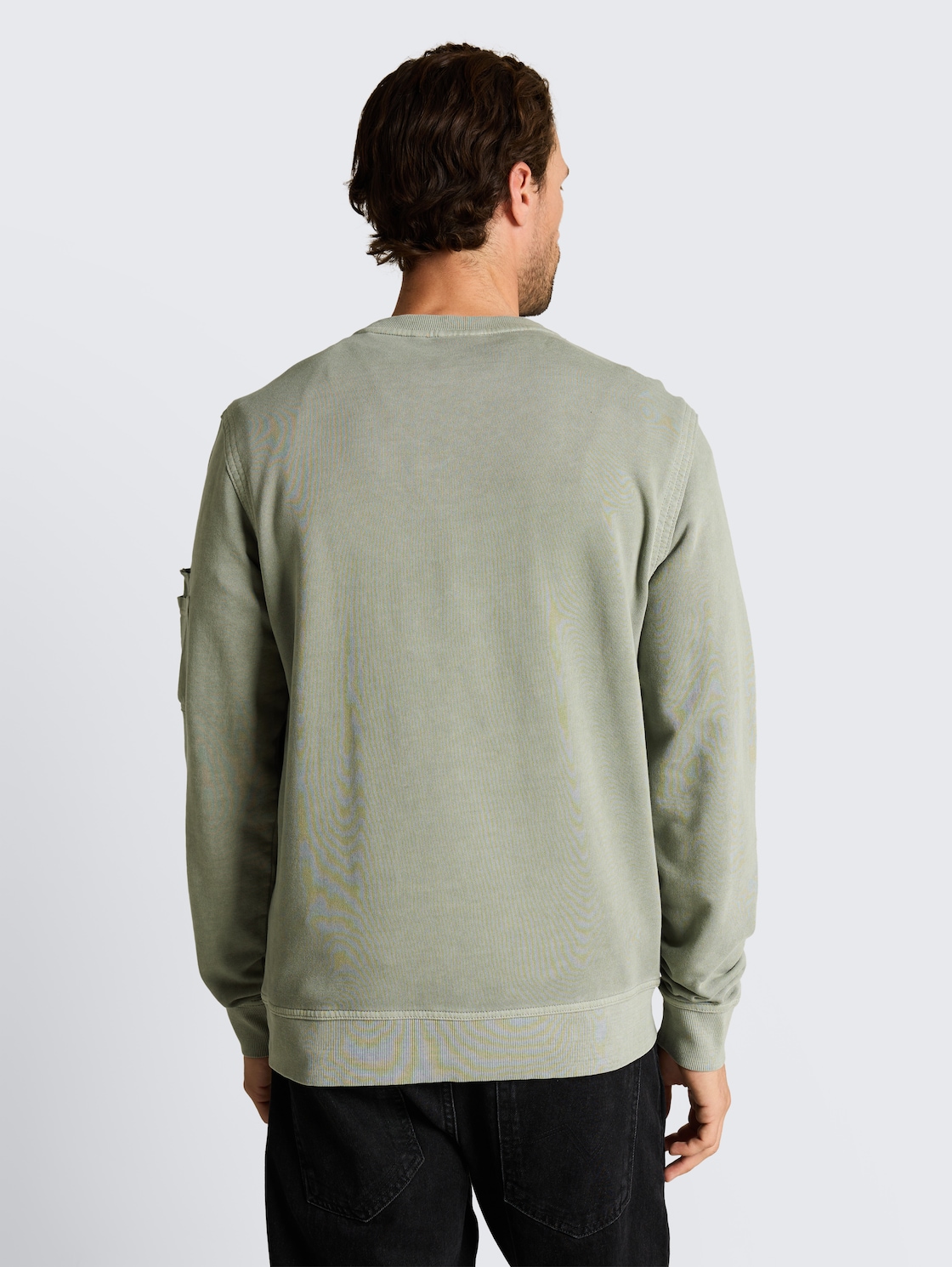 Thumbnail - TOM TAILOR Herren Sweatshirt mit Ärmeltasche, grün, Uni, Gr. XXL