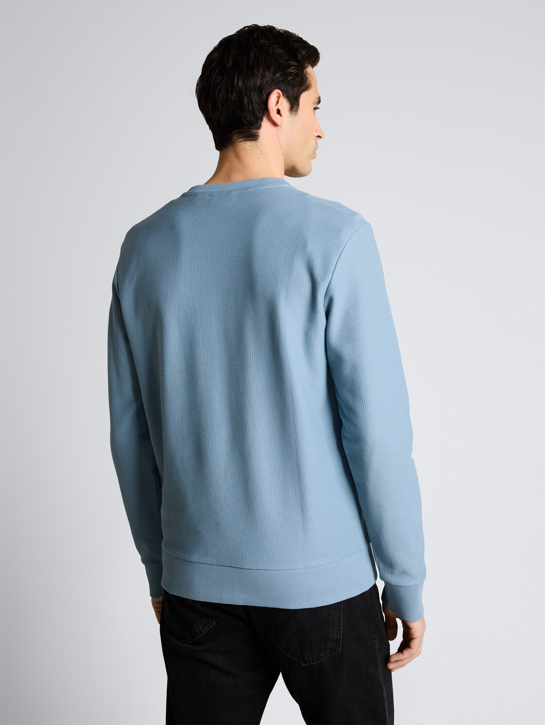 Thumbnail - TOM TAILOR Herren Sweatshirt mit Reißverschlusstasche, blau, Uni, Gr. L