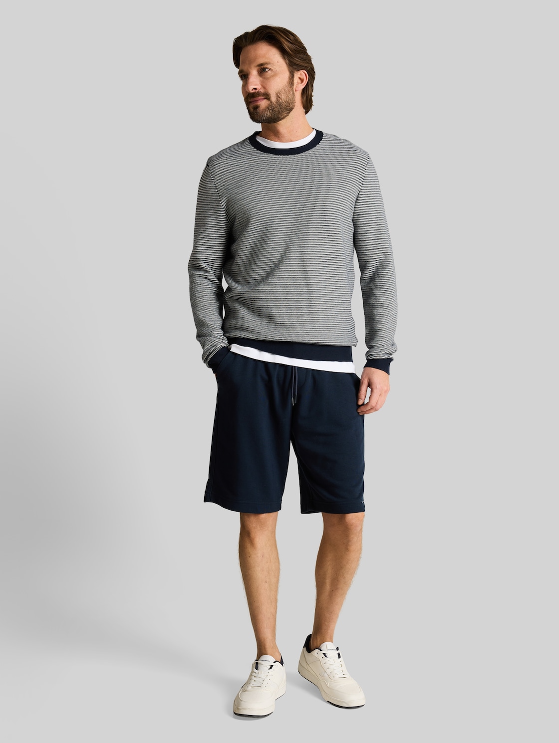  Tom Tailor Herren Basic Sweat-shorts, Blau, Uni, Gr. S 