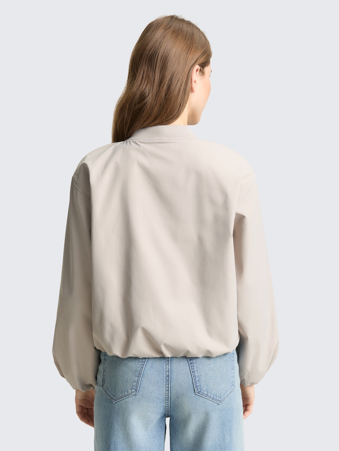 Thumbnail - TOM TAILOR DENIM Damen Bomberjacke aus wasserabweisendem Material, grau, Uni, Gr. L