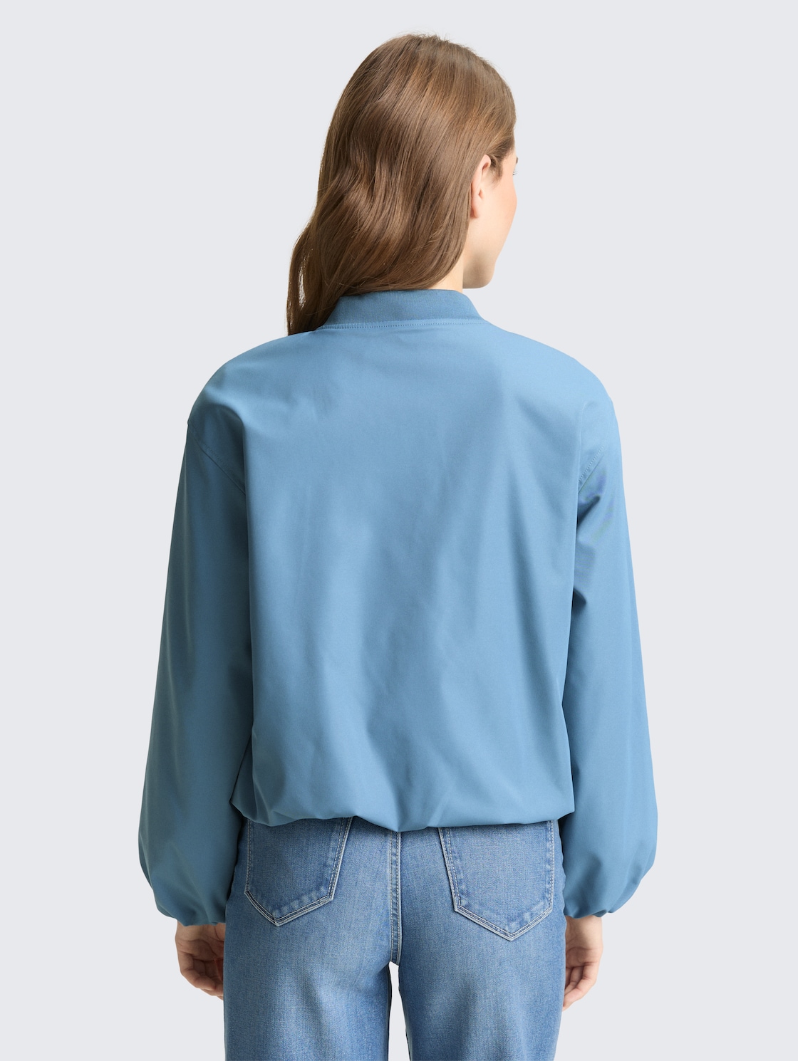 Thumbnail - TOM TAILOR DENIM Damen Bomberjacke aus wasserabweisendem Material, blau, Uni, Gr. XXL