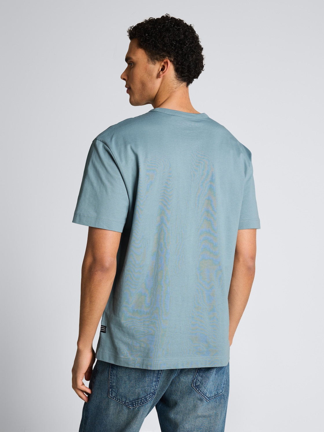 Thumbnail - TOM TAILOR DENIM Herren Relaxed Fit T-Shirt aus Baumwolle, blau, Uni, Gr. L