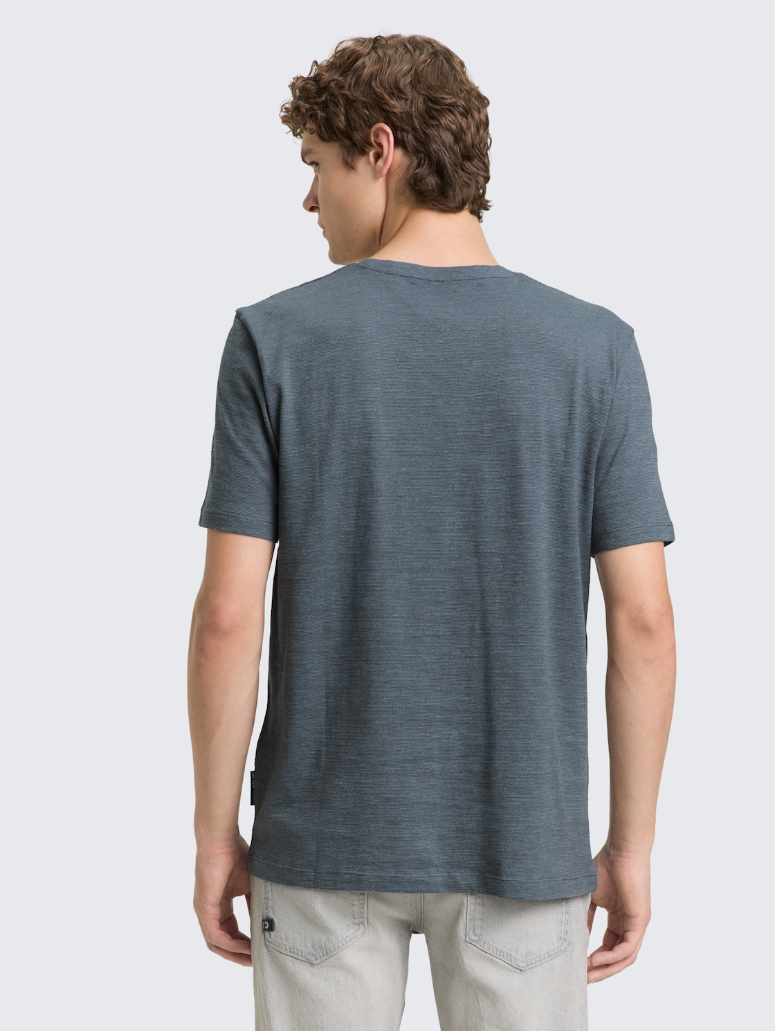 Thumbnail - TOM TAILOR DENIM Herren T-Shirt in Melange-Optik, grau, Meliert, Gr. L