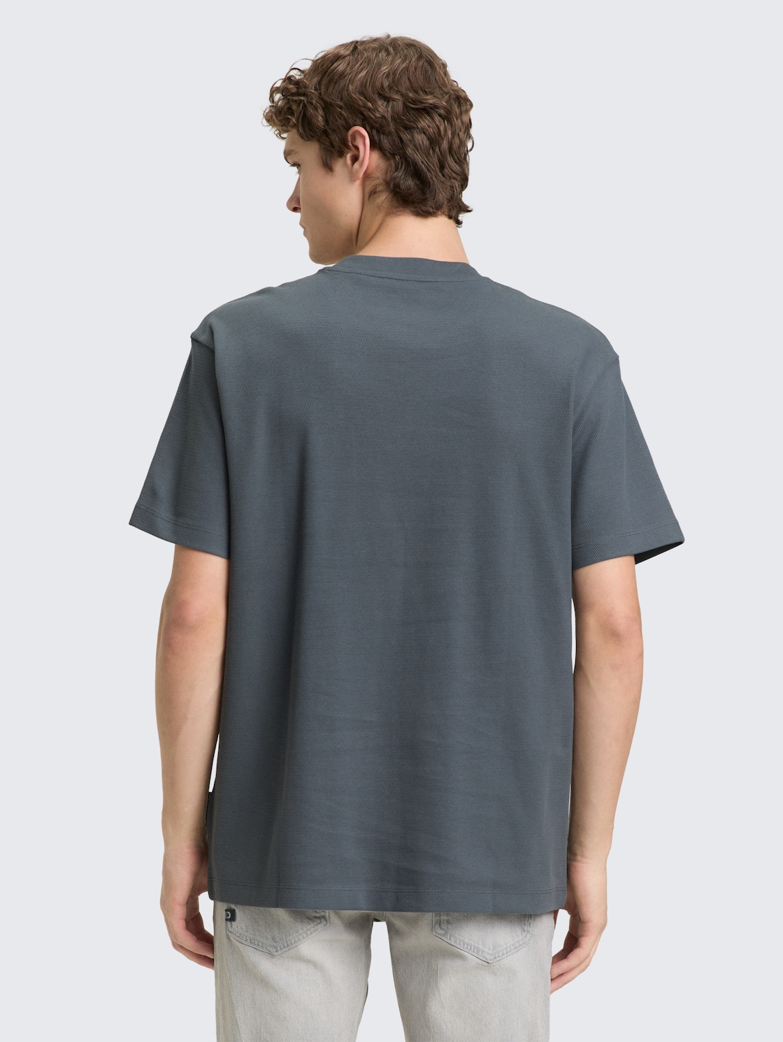 Thumbnail - TOM TAILOR DENIM Herren Relaxed Fit T-Shirt mit Brusttasche, grau, Uni, Gr. S