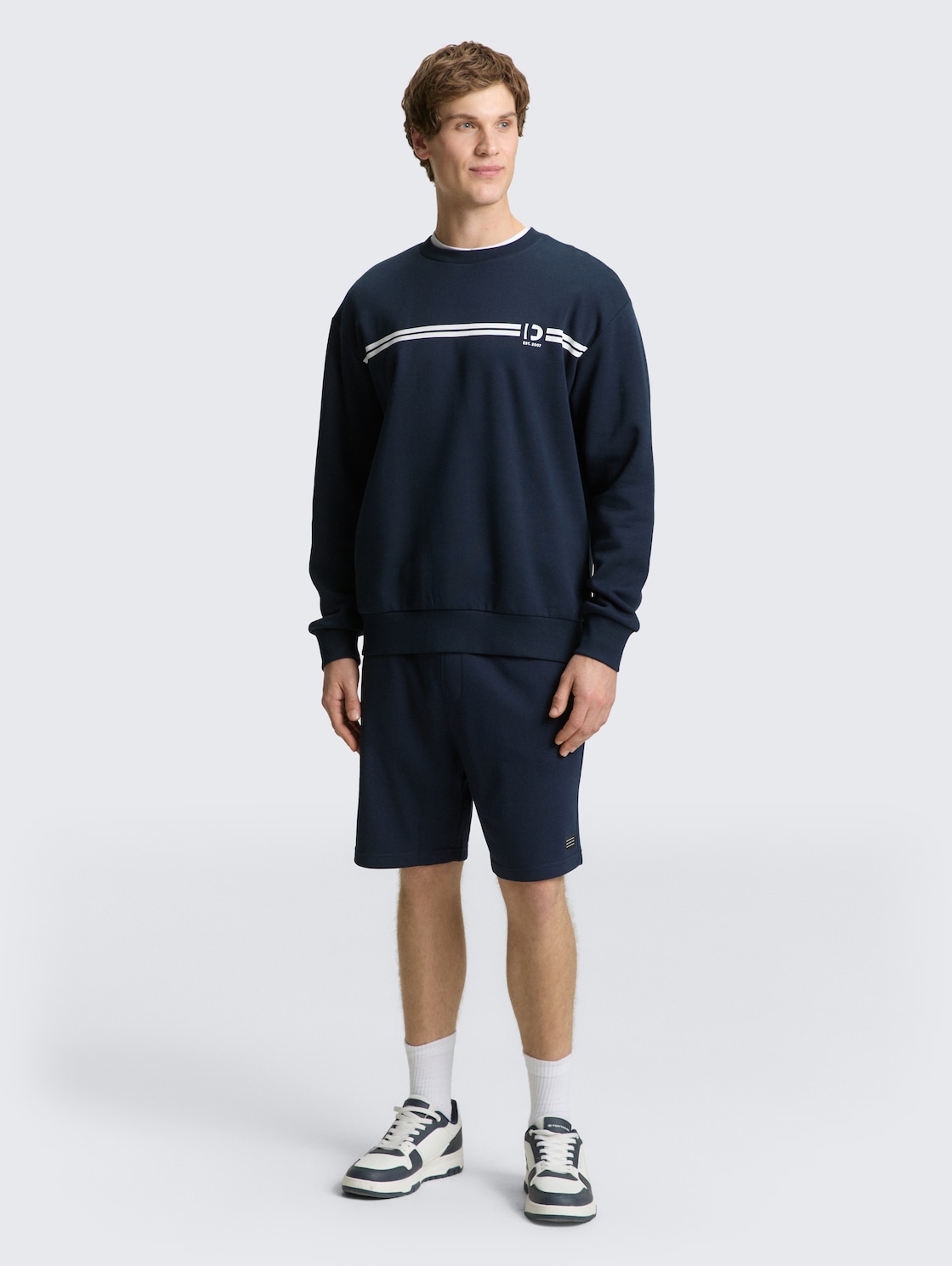 Thumbnail - TOM TAILOR DENIM Herren Relaxed Sweat-Shorts, blau, Uni, Gr. XL