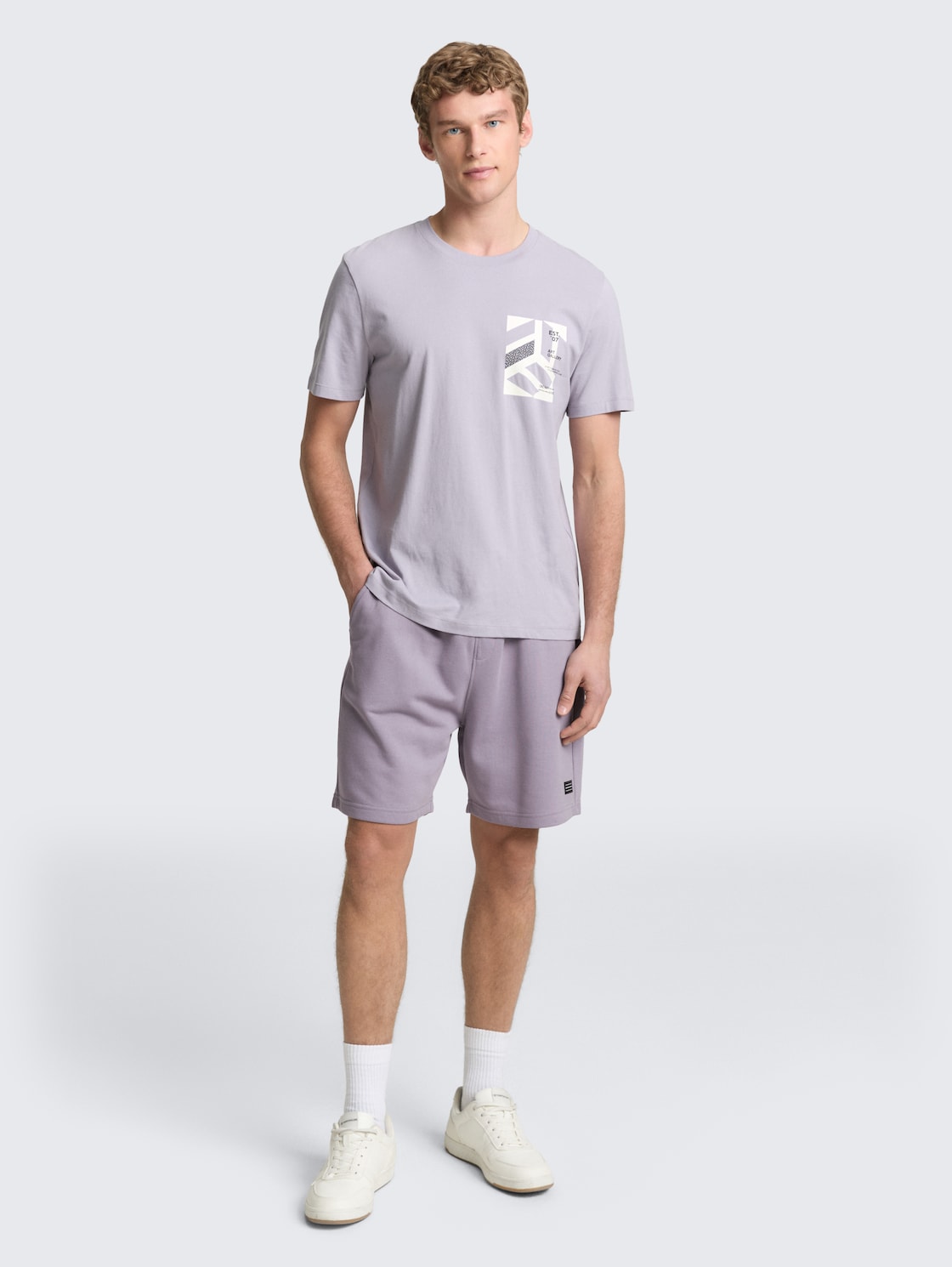 Thumbnail - TOM TAILOR DENIM Herren Relaxed Sweat-Shorts, grau, Uni, Gr. M