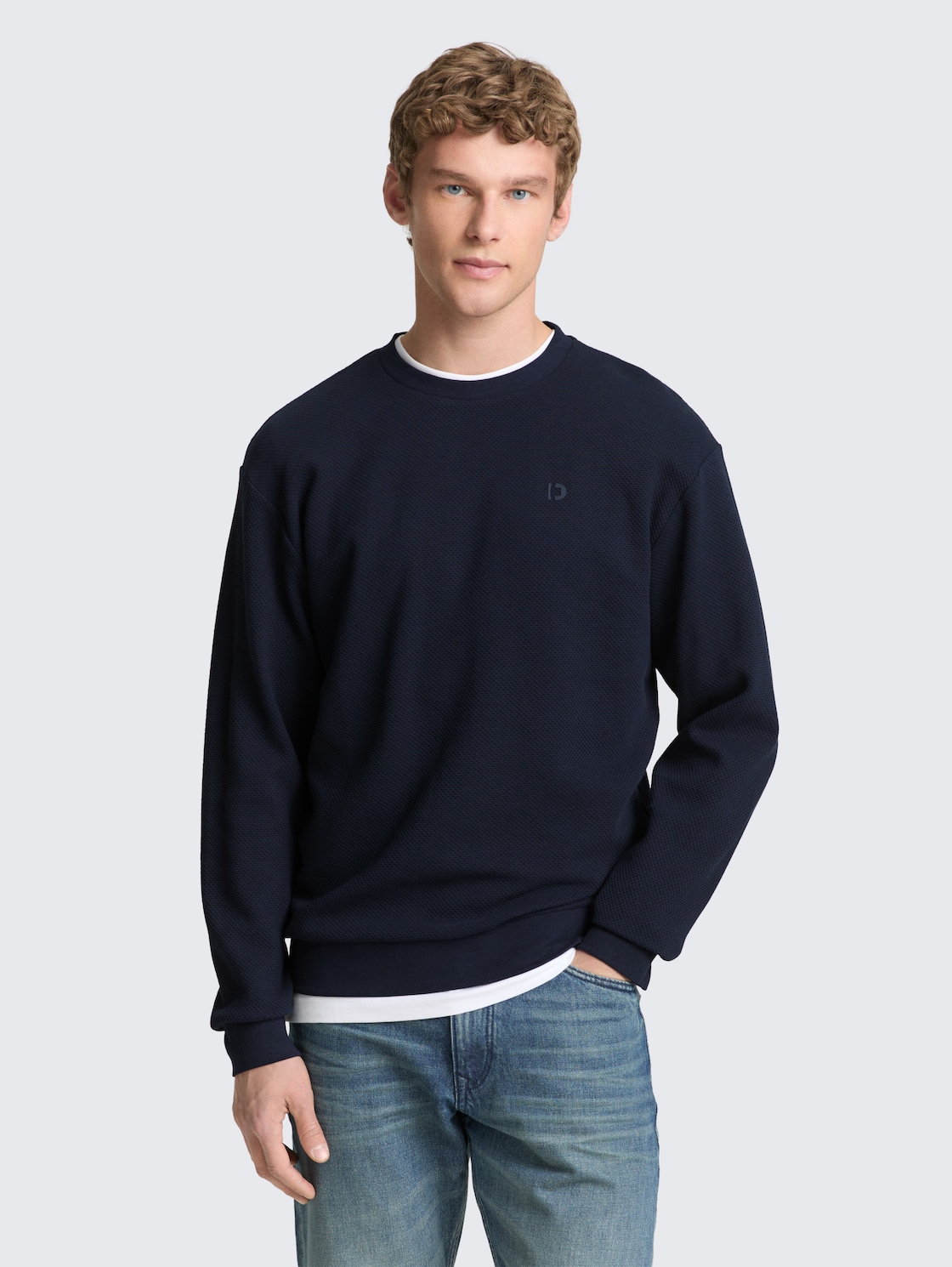 Thumbnail - TOM TAILOR DENIM Herren Sweatshirt aus Baumwolle, blau, Uni, Gr. XXL