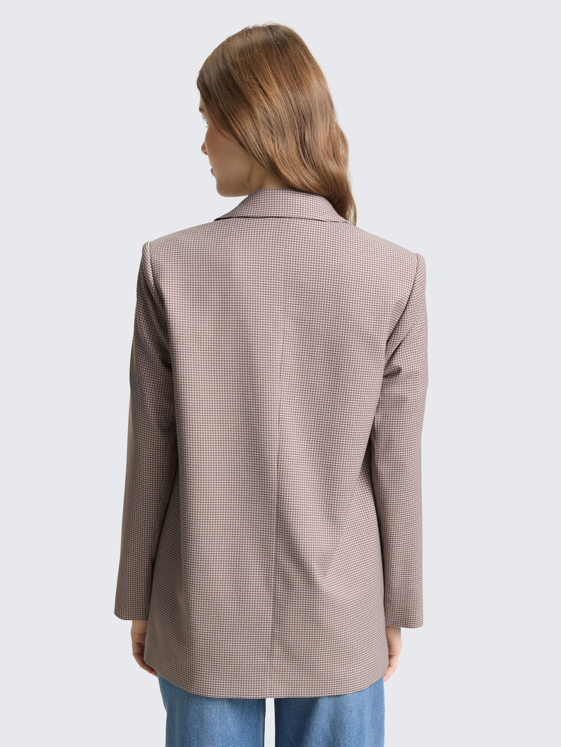 Thumbnail - TOM TAILOR DENIM Damen Regular Fit Blazer mit Karomuster, braun, Kariert, Gr. M