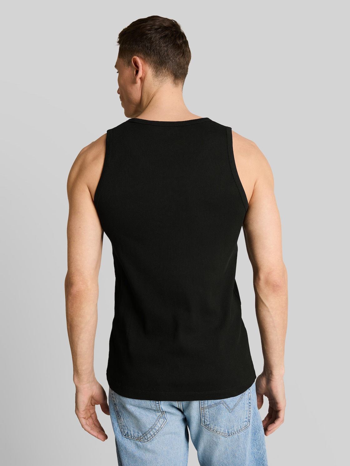  Tom Tailor Denim Herren Basic Ripp Tanktop, Schwarz, Uni, Gr. Xxl 