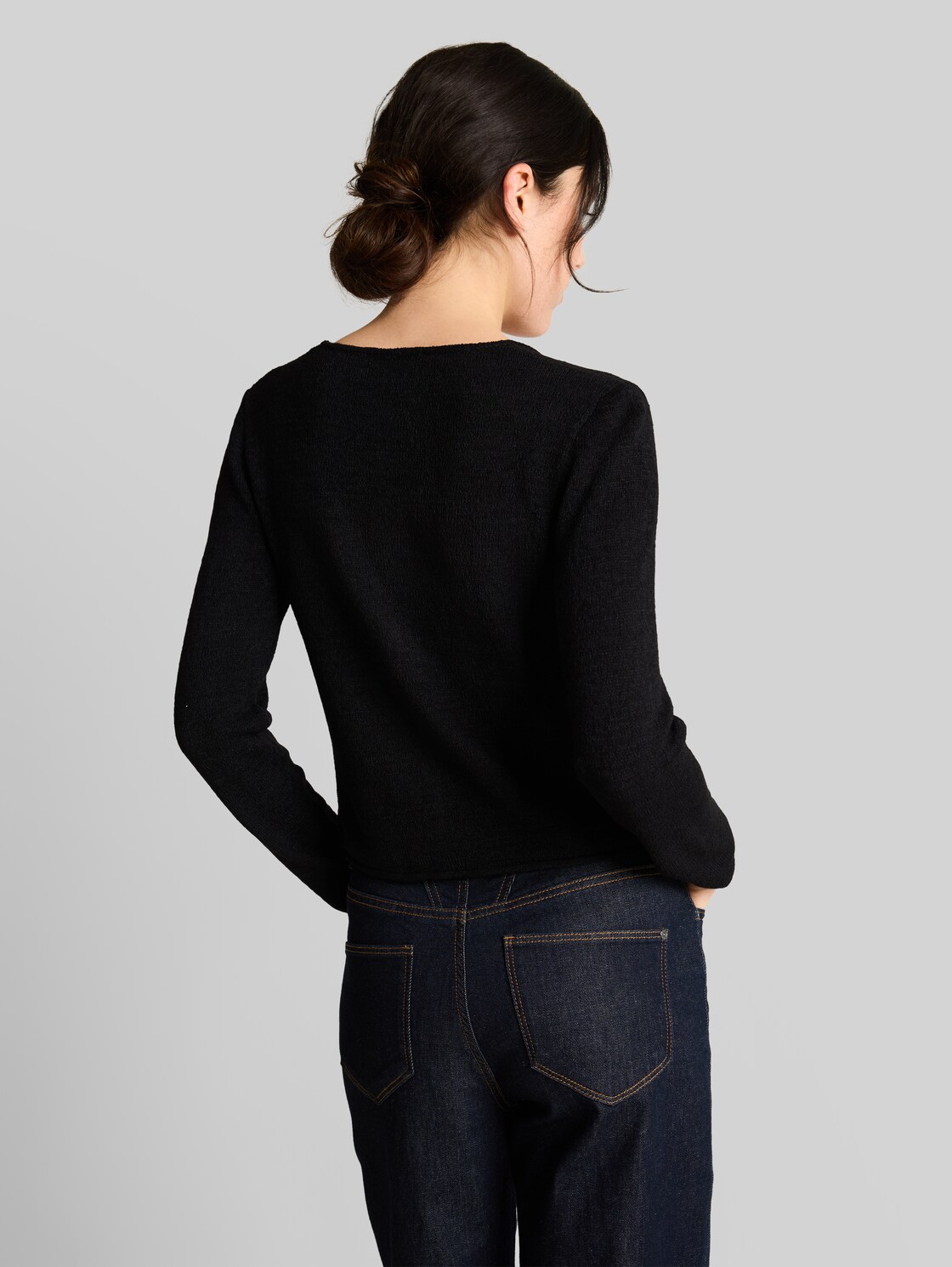  Tom Tailor Denim Damen Cardigan Mit V-ausschnitt, Schwarz, Uni, Gr. Xxl 