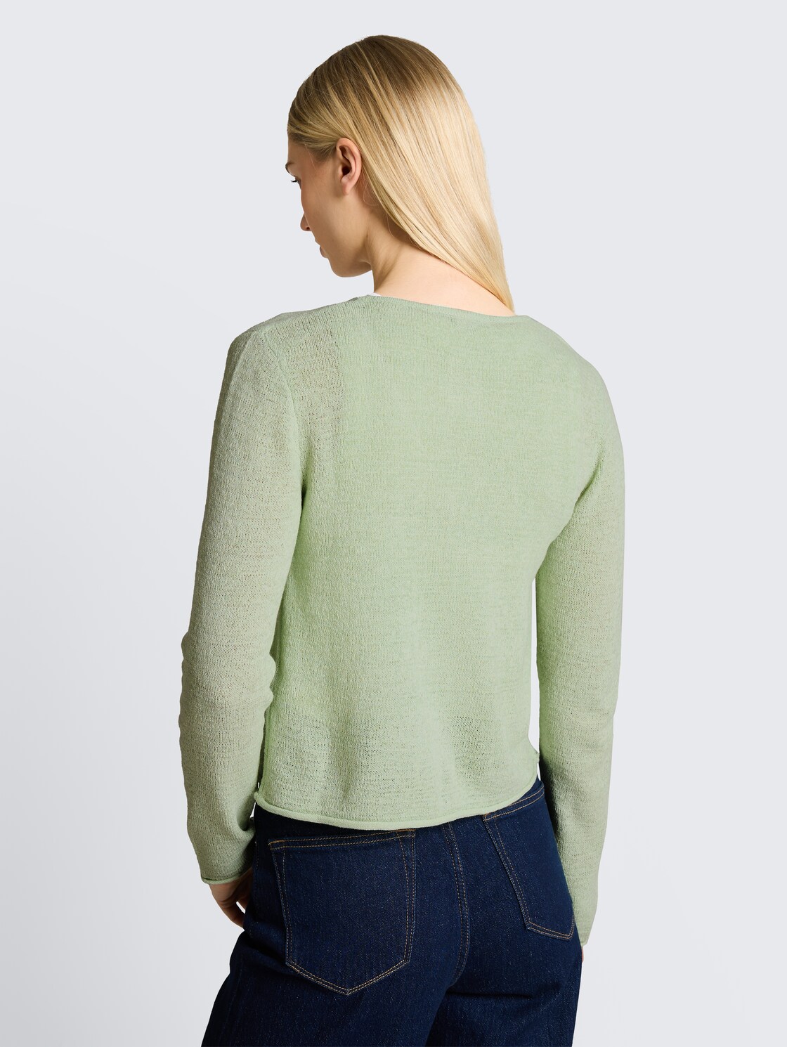 Thumbnail - TOM TAILOR DENIM Damen Cardigan mit V-Ausschnitt, grün, Uni, Gr. XL