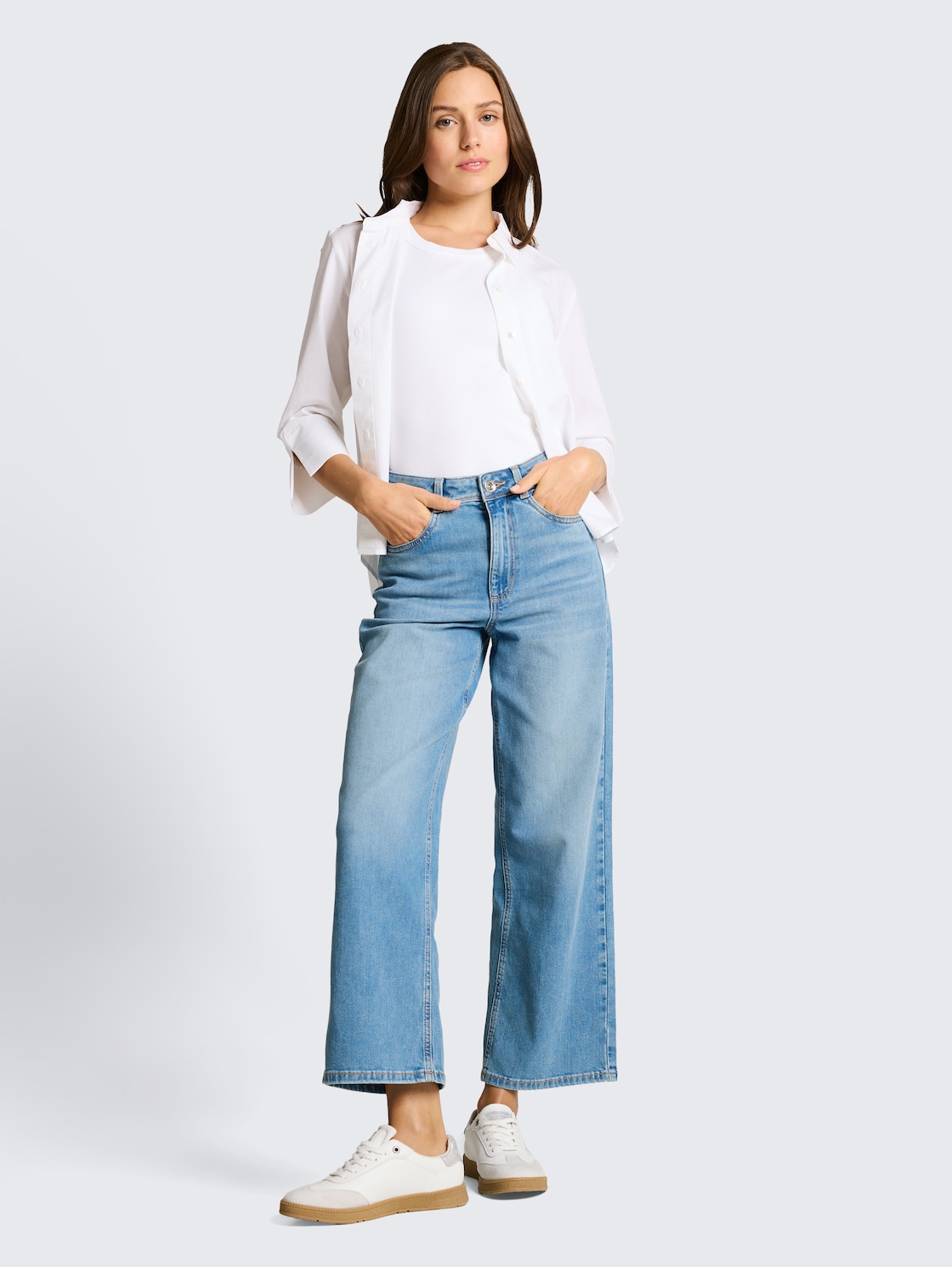 Thumbnail - TOM TAILOR Damen TTNELMA CULOTTE Jeans, blau, Uni, Gr. 29/28