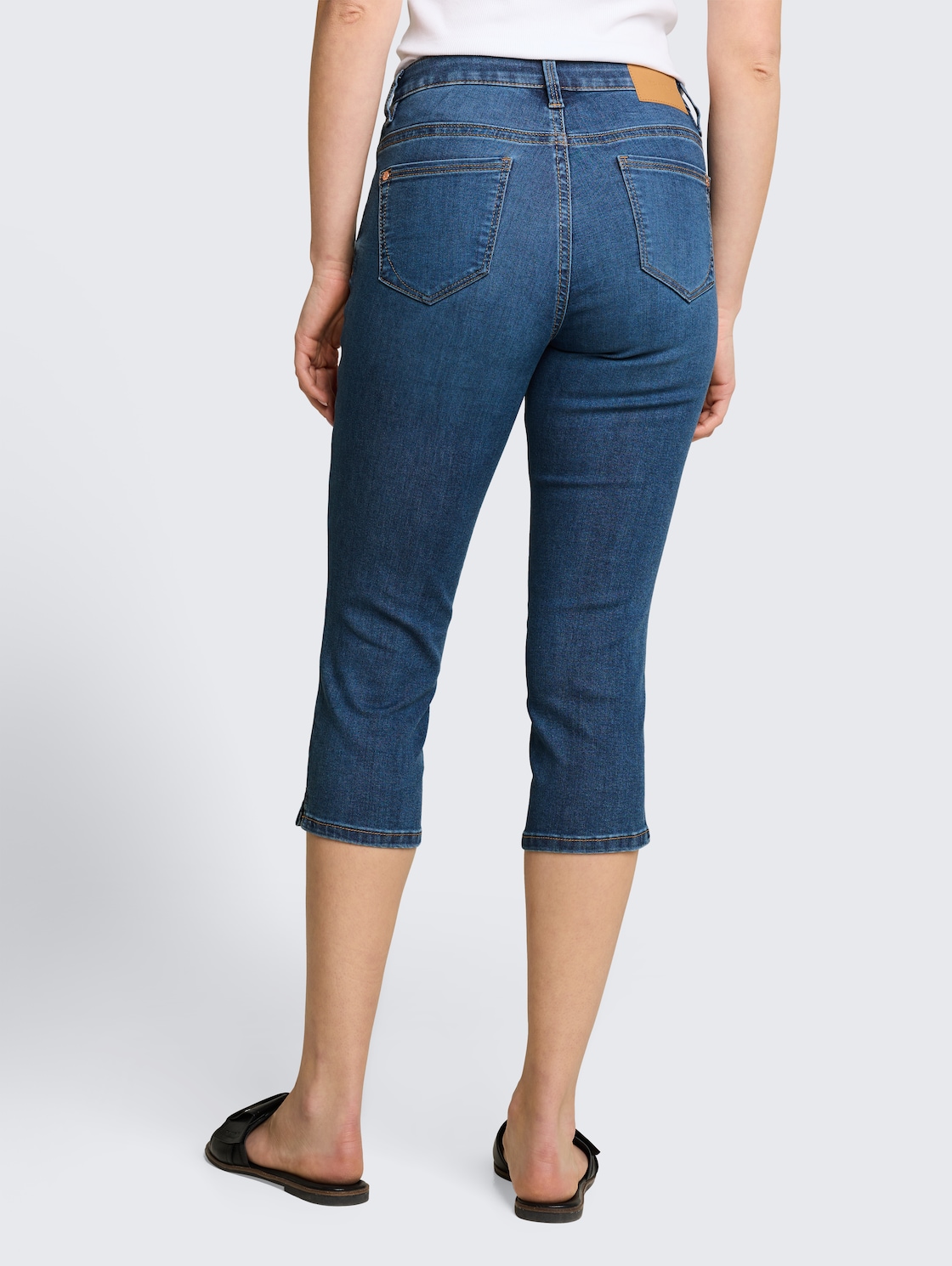 Thumbnail - TOM TAILOR Damen TTLENE SLIM Capri Jeans mit hohem Stretch, blau, Uni, Gr. 33