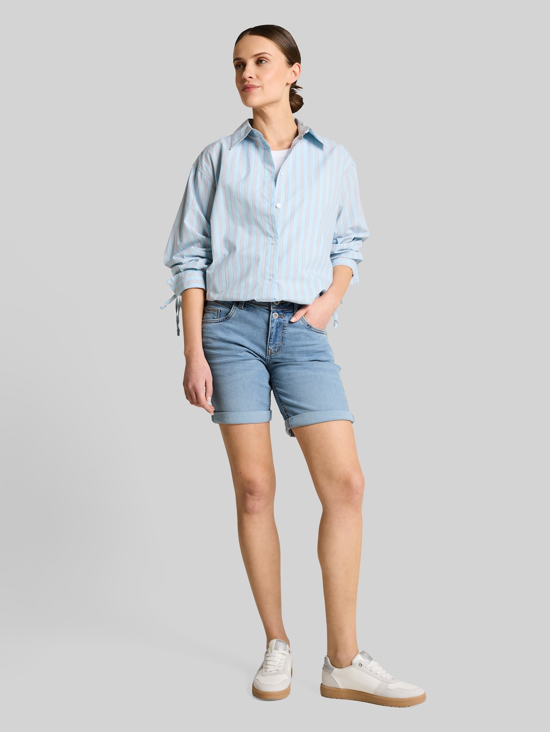  Tom Tailor Damen Ttlene Slim Bermuda Jeans Shorts Mit Hohem Stretch, Blau, Uni, Gr. 28 