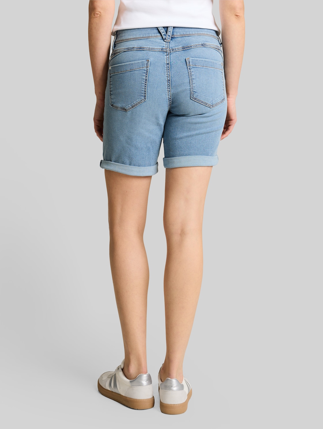  Tom Tailor Damen Ttlene Slim Bermuda Jeans Shorts Mit Hohem Stretch, Blau, Uni, Gr. 28 